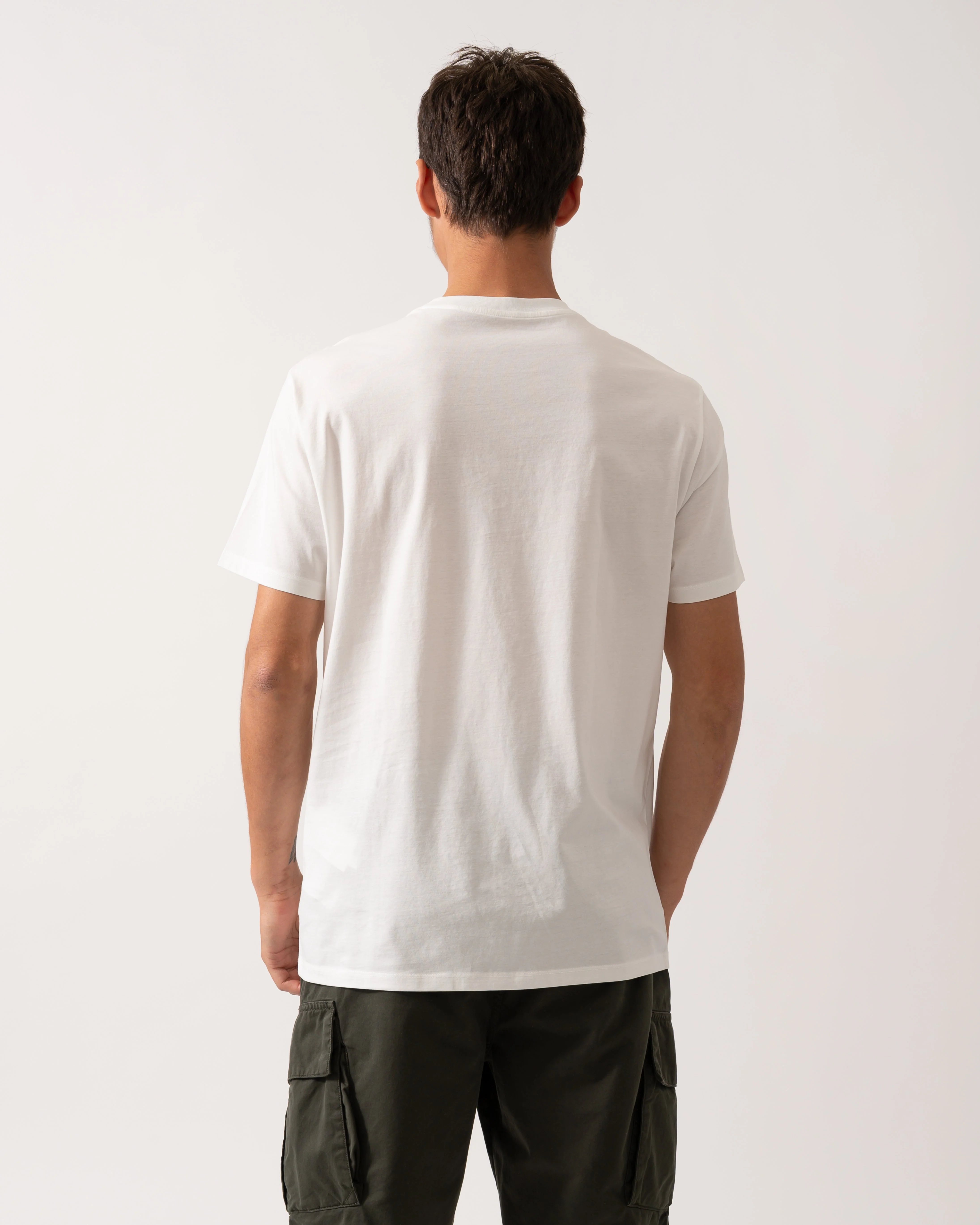 Armani Exchange Mens Regular Fit Mercerised Cotton T-Shirt - Off White U0009 - Image 4