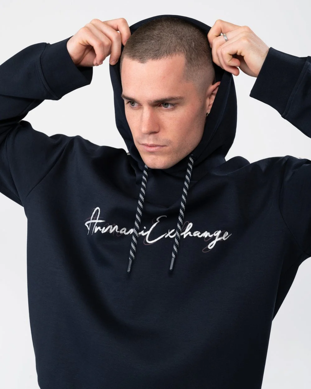 Armani Exchange Mens Signature Hoodie - Image 2