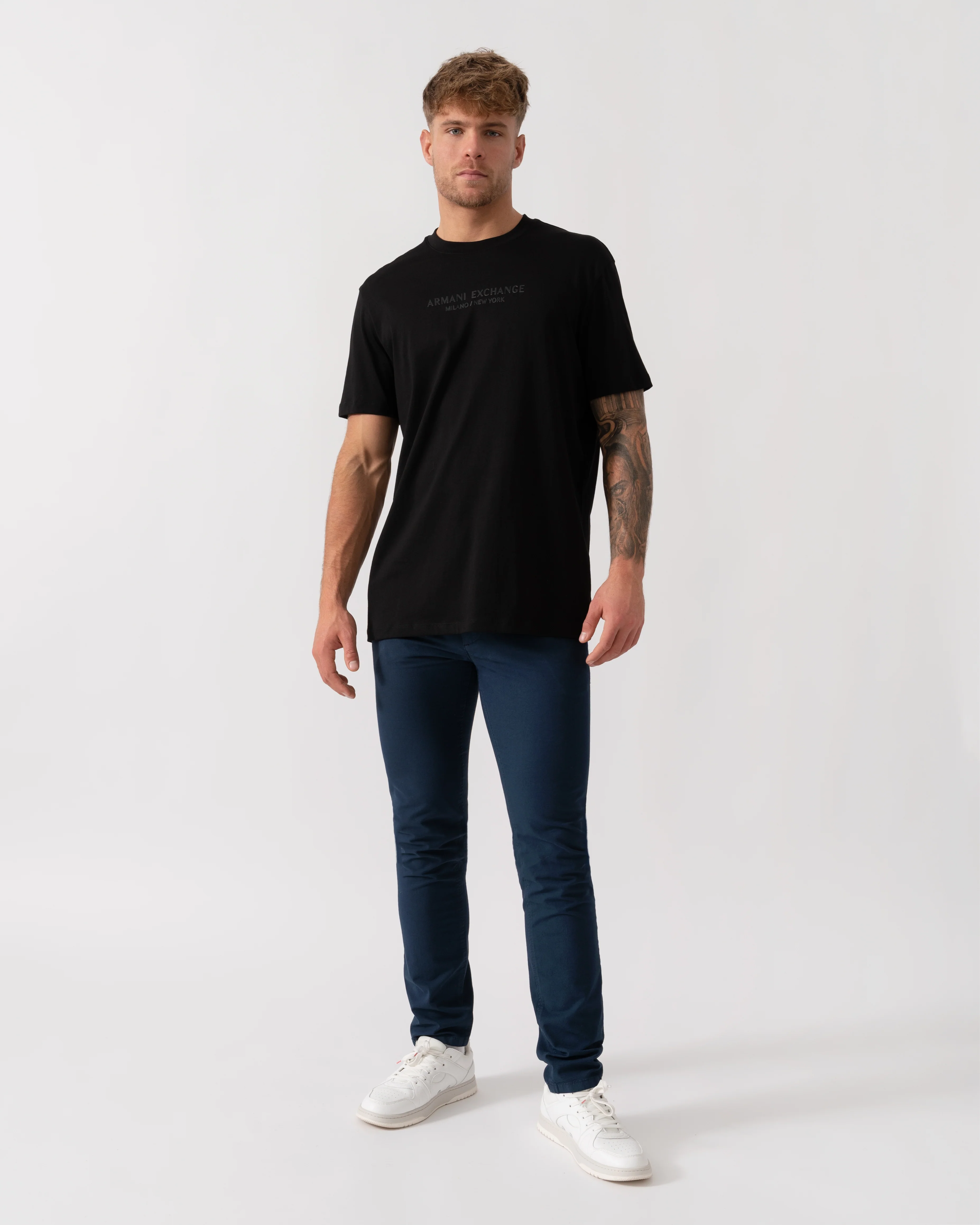 Armani Exchange Tonal City Logo T-Shirt - Black/White MC09E - Image 2