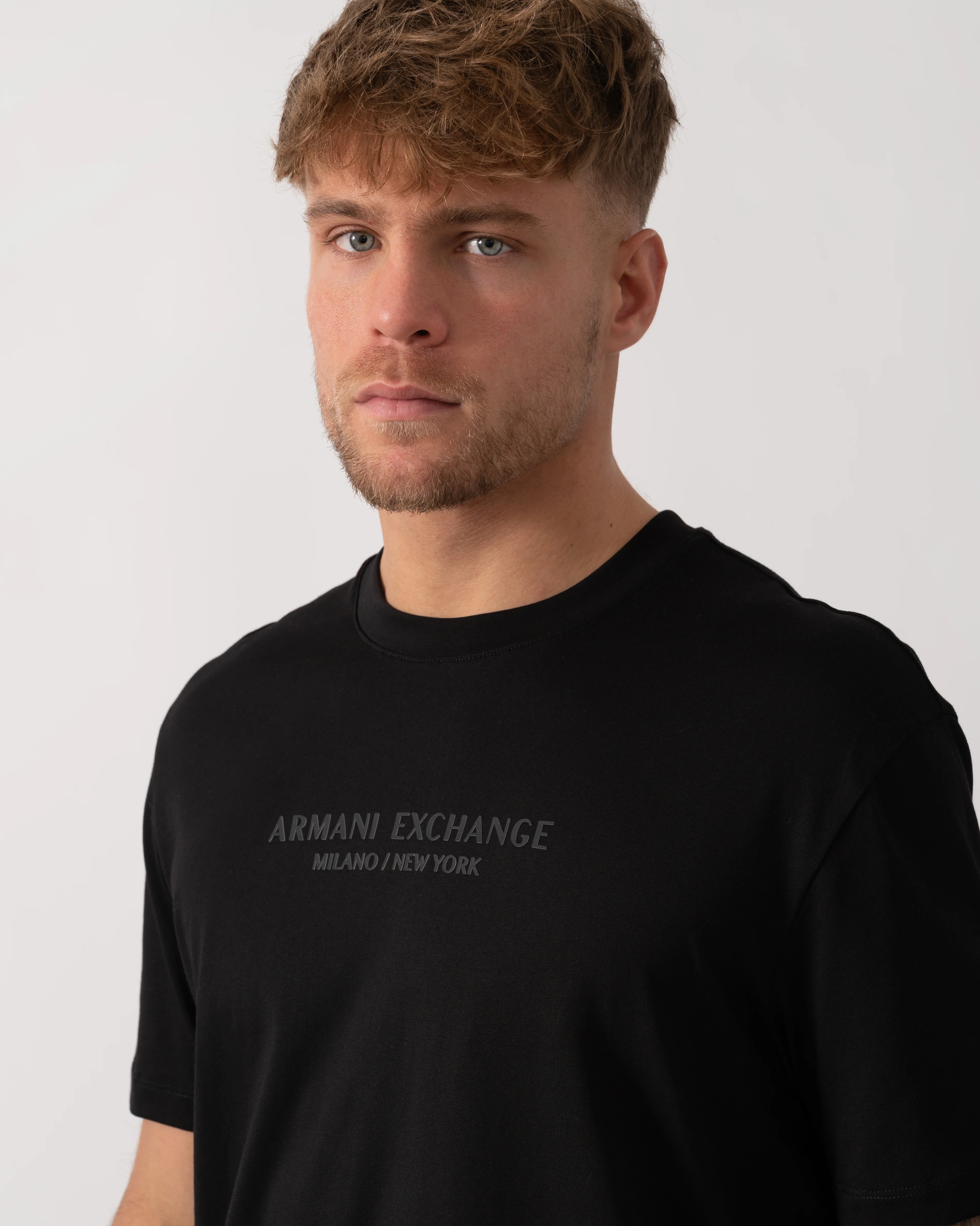 Armani Exchange Tonal City Logo T-Shirt - Black/White MC09E - Image 3