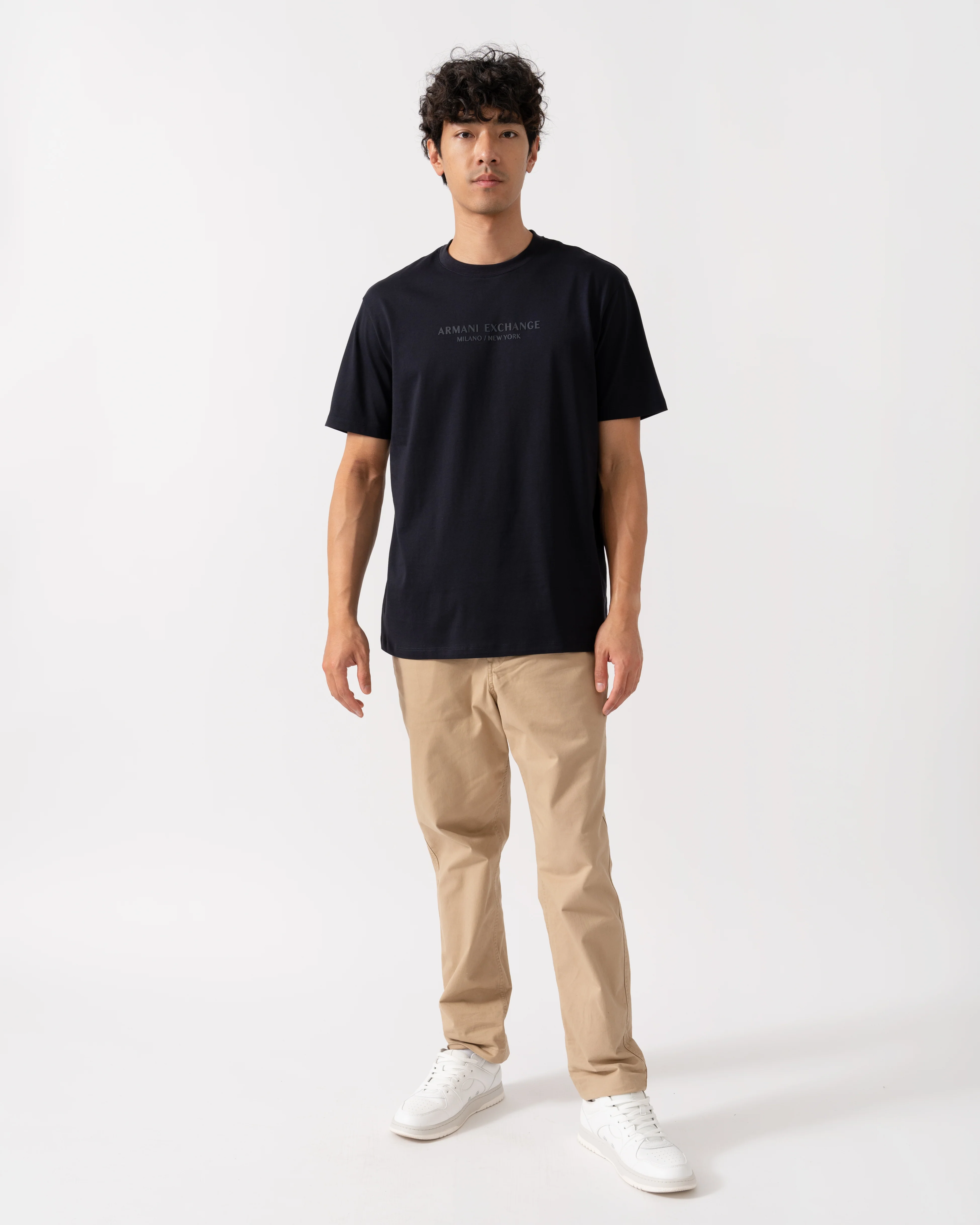 Armani Exchange Mens T-Shirt with Tonal Milano/New York Logo - Deep Navy UB101 - Image 3