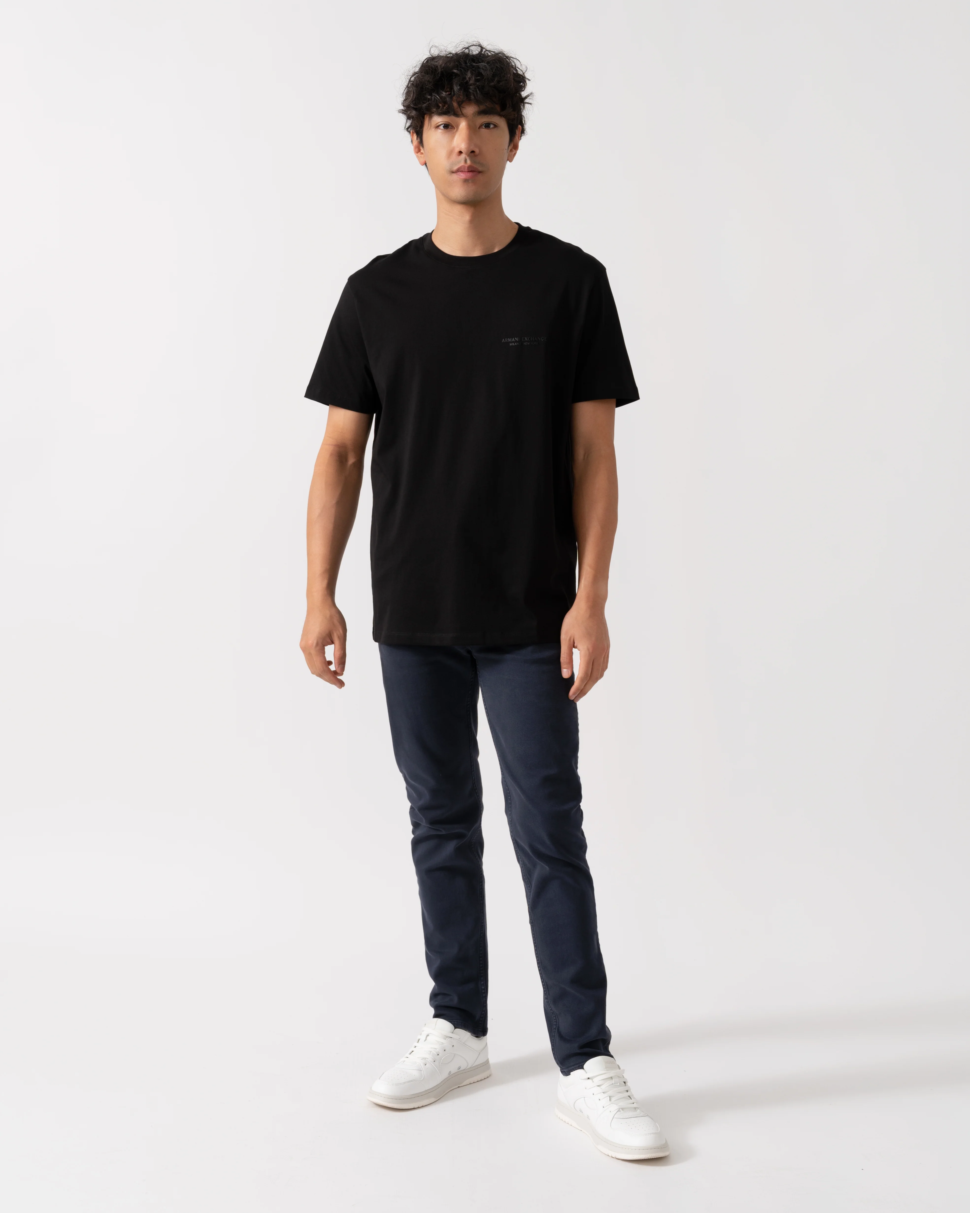 Armani Exchange Mens T-Shirt with Small Milano/New York Logo - Black UC001 - Image 2
