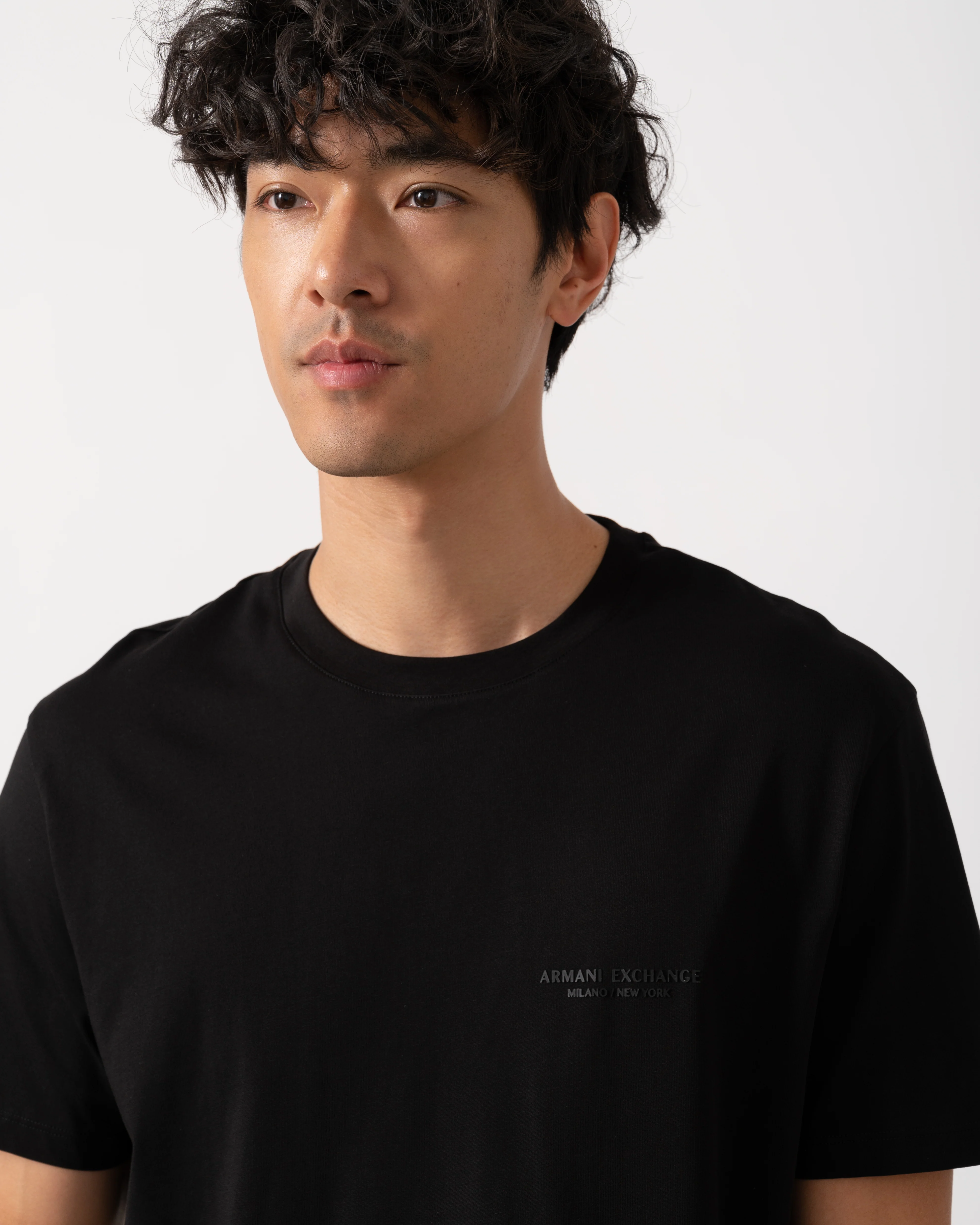Armani Exchange Mens T-Shirt with Small Milano/New York Logo - Black UC001 - Image 3