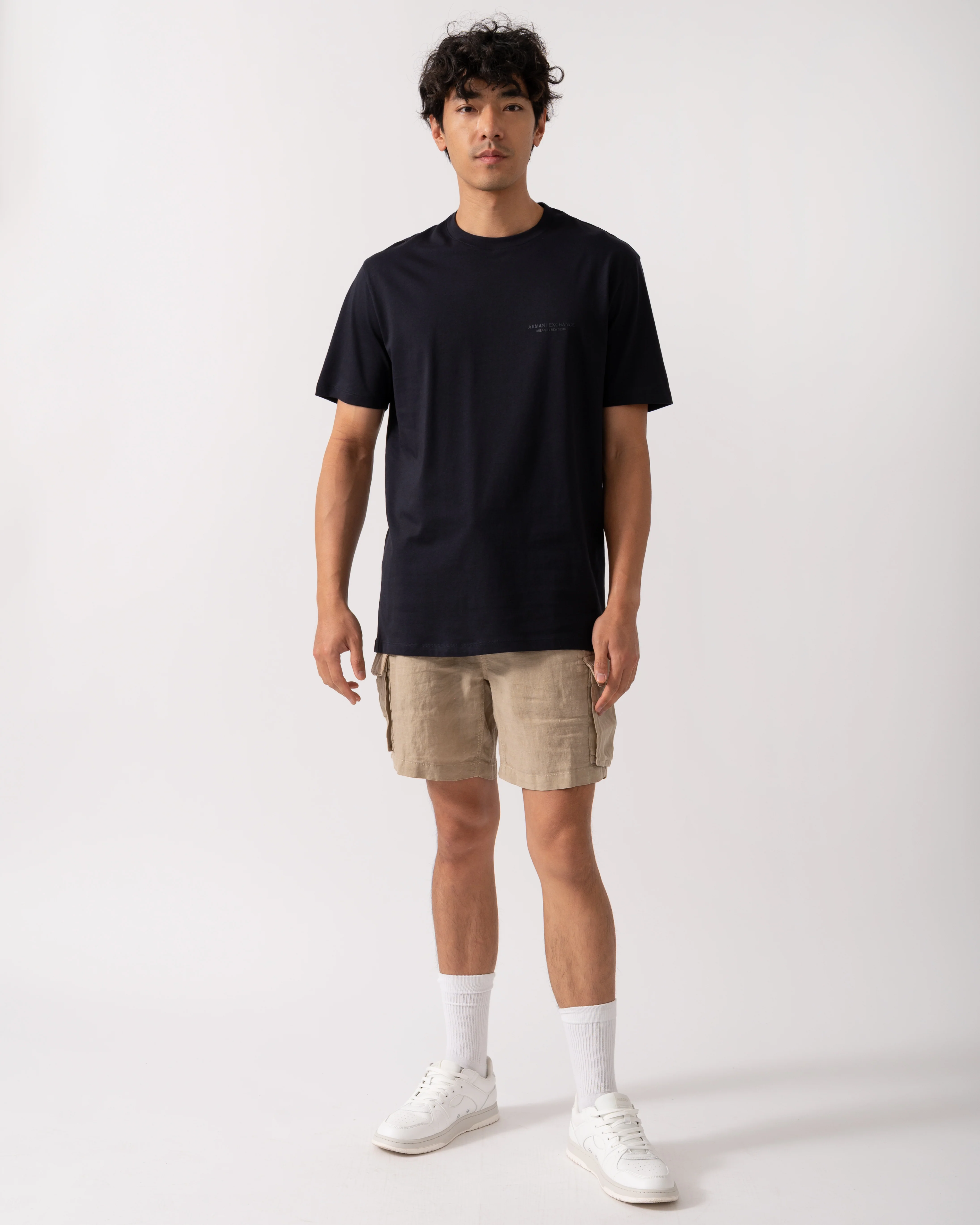Armani Exchange Mens T-Shirt with Small Milano/New York Logo - Deep Navy UB101 - Image 2