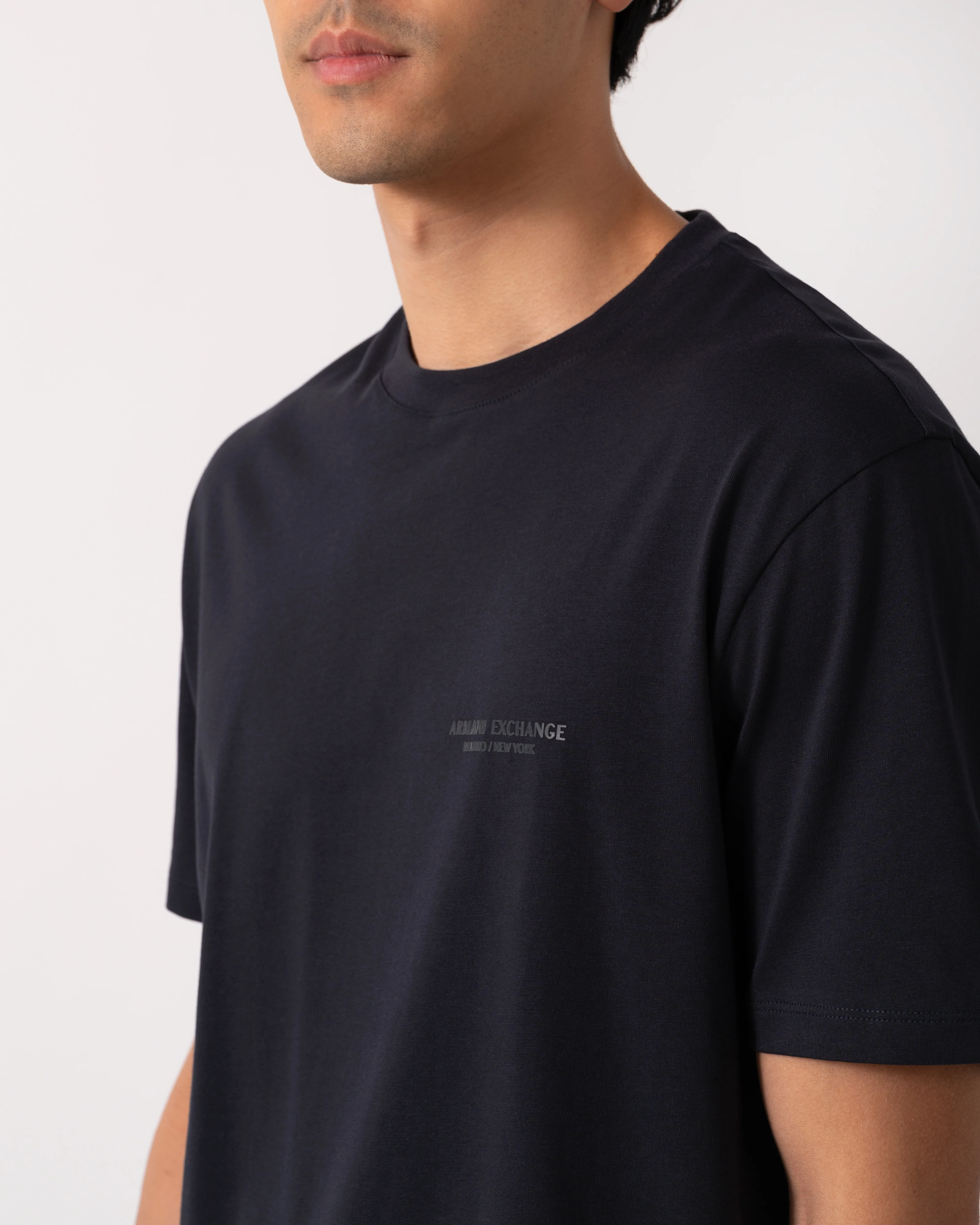 Armani Exchange Mens T-Shirt with Small Milano/New York Logo - Deep Navy UB101 - Image 3