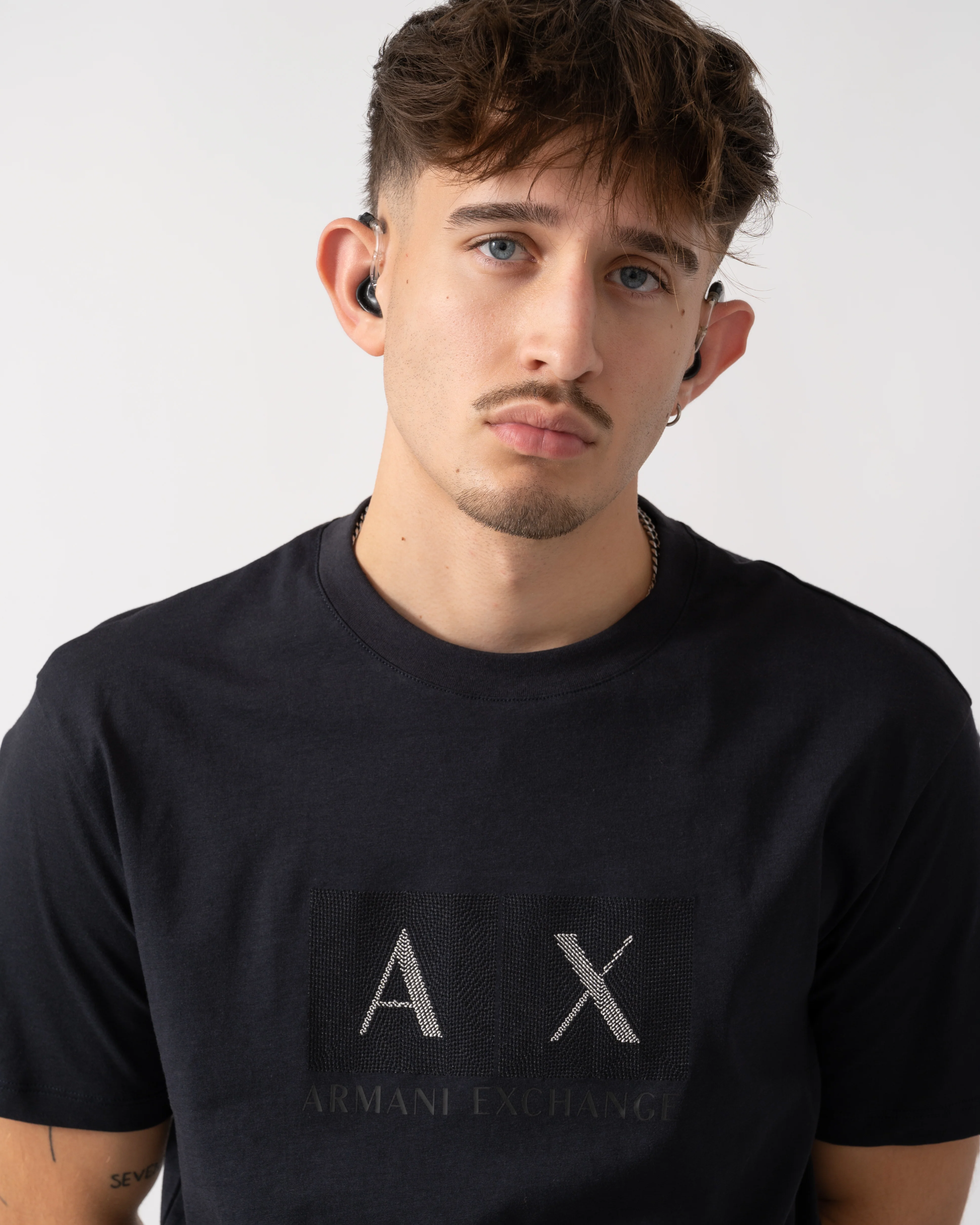 Armani Exchange Mens T-Shirt XM001463-AF10356 - Deep Navy UB101 - Image 3
