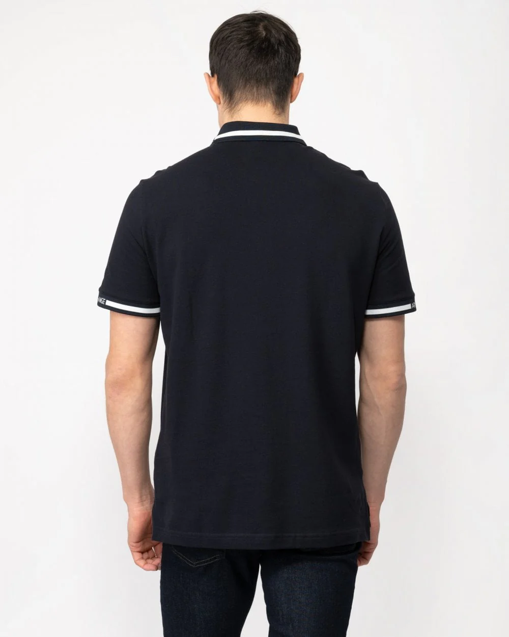 Armani Exchange Mens Zip Neck Logo Tipping Polo - Image 4