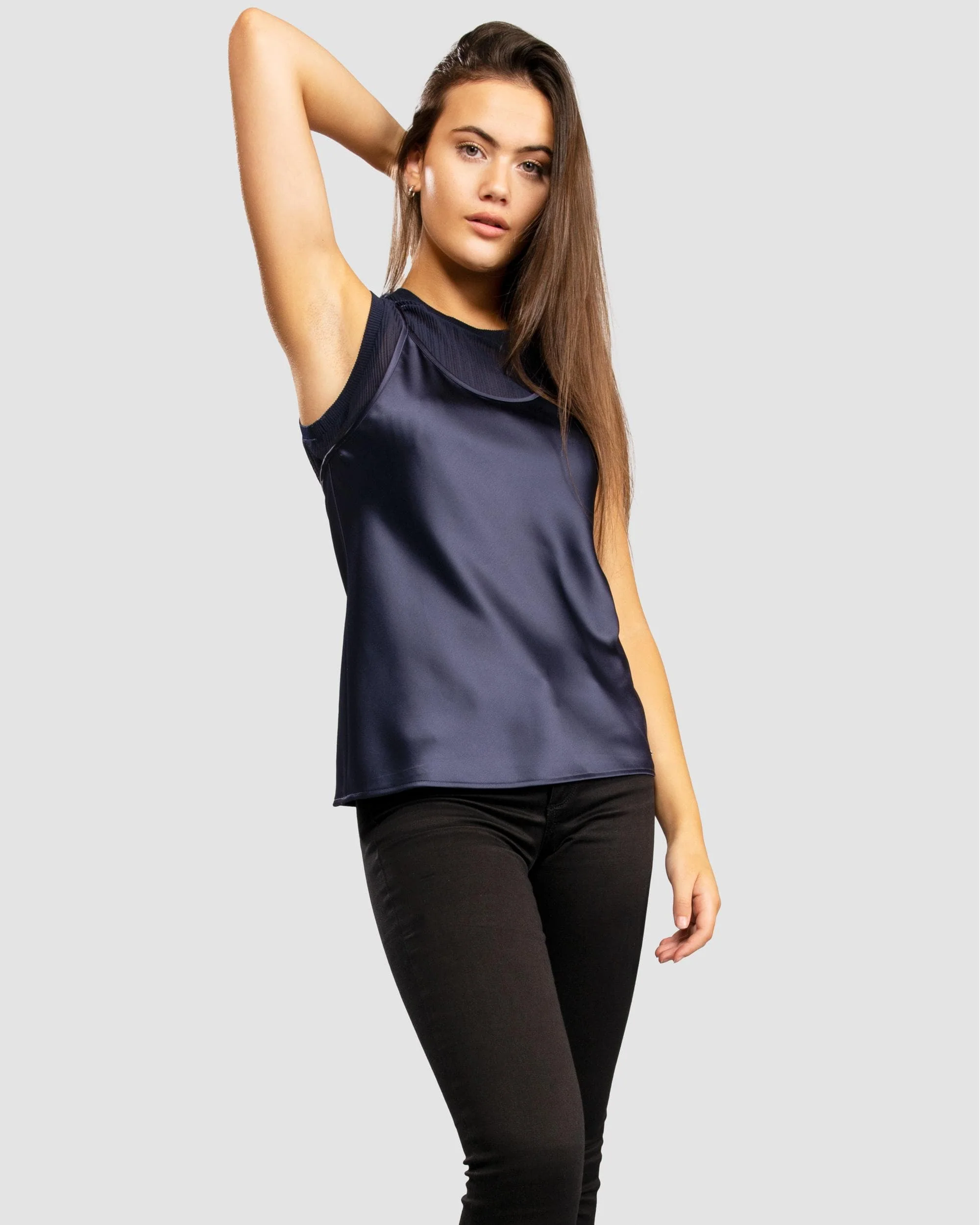 Armani Exchange Womens Layered Satin Blouse - Blueberry Jelly - Image 5