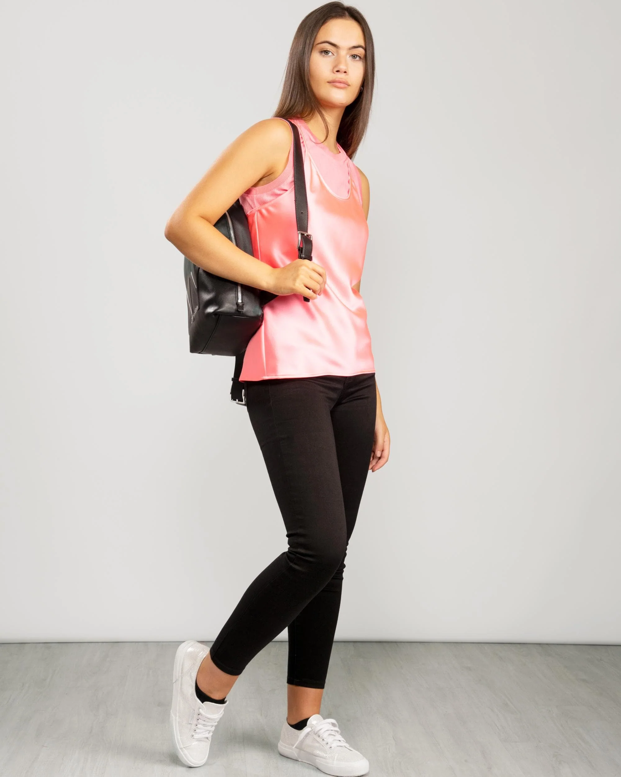 Armani Exchange Womens Layered Satin Blouse - Rose Quartz - Image 2