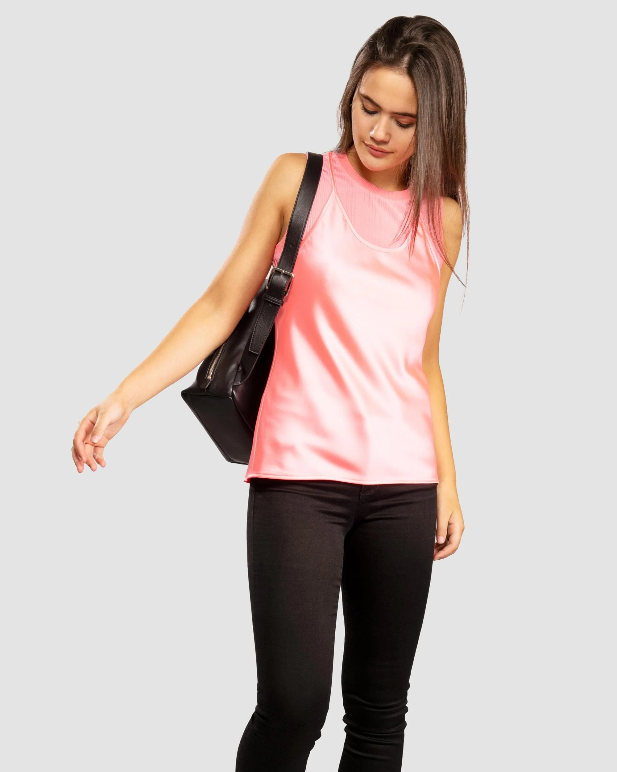 Armani Exchange Womens Layered Satin Blouse - Rose Quartz - Image 5