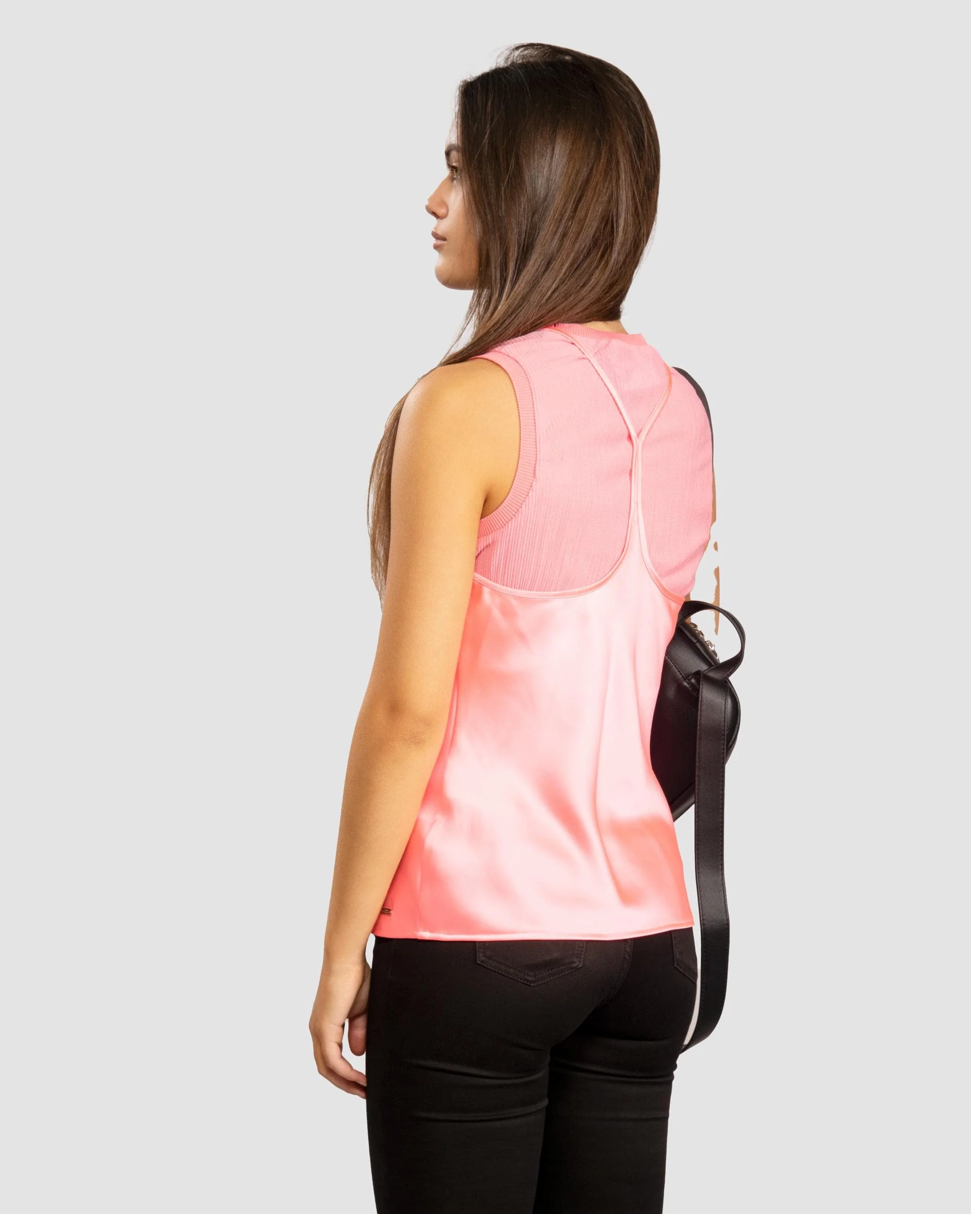 Armani Exchange Womens Layered Satin Blouse - Rose Quartz - Image 6