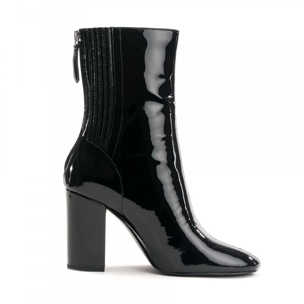 Ash Jasmin Heeled Boots Black Patent Leather - Image 3