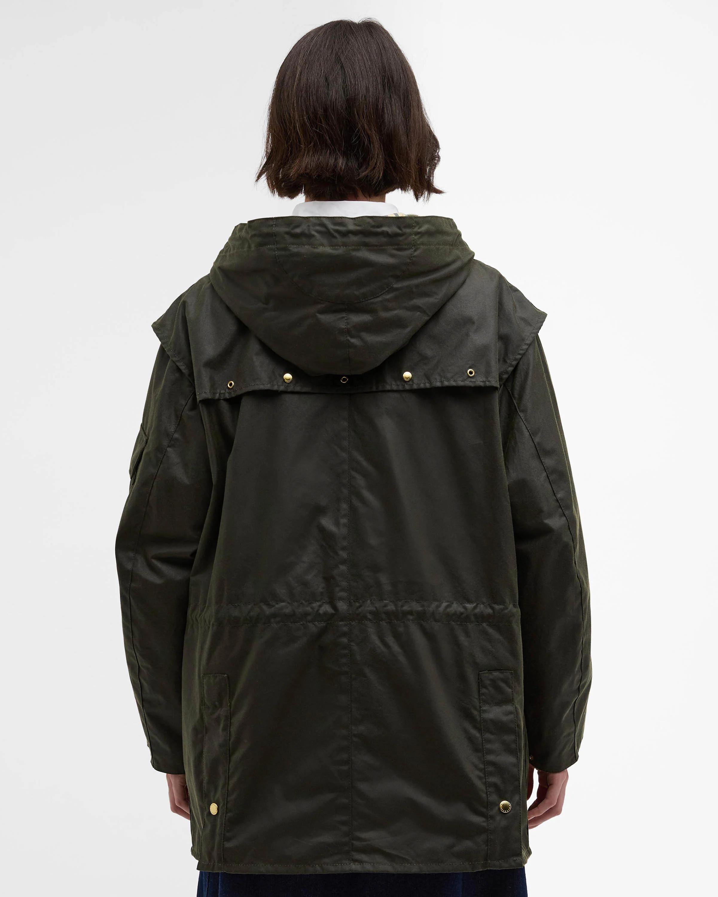 Barbour Aberford Womens Wax Jacket - Archive Olive/Ancient Tartan - Image 4