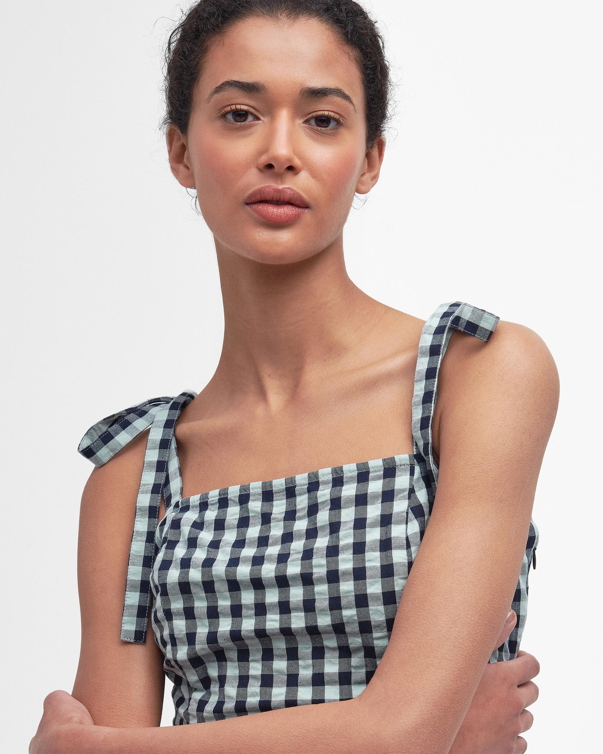 Barbour Abigail Womens Gingham Midi Dress - Image 4