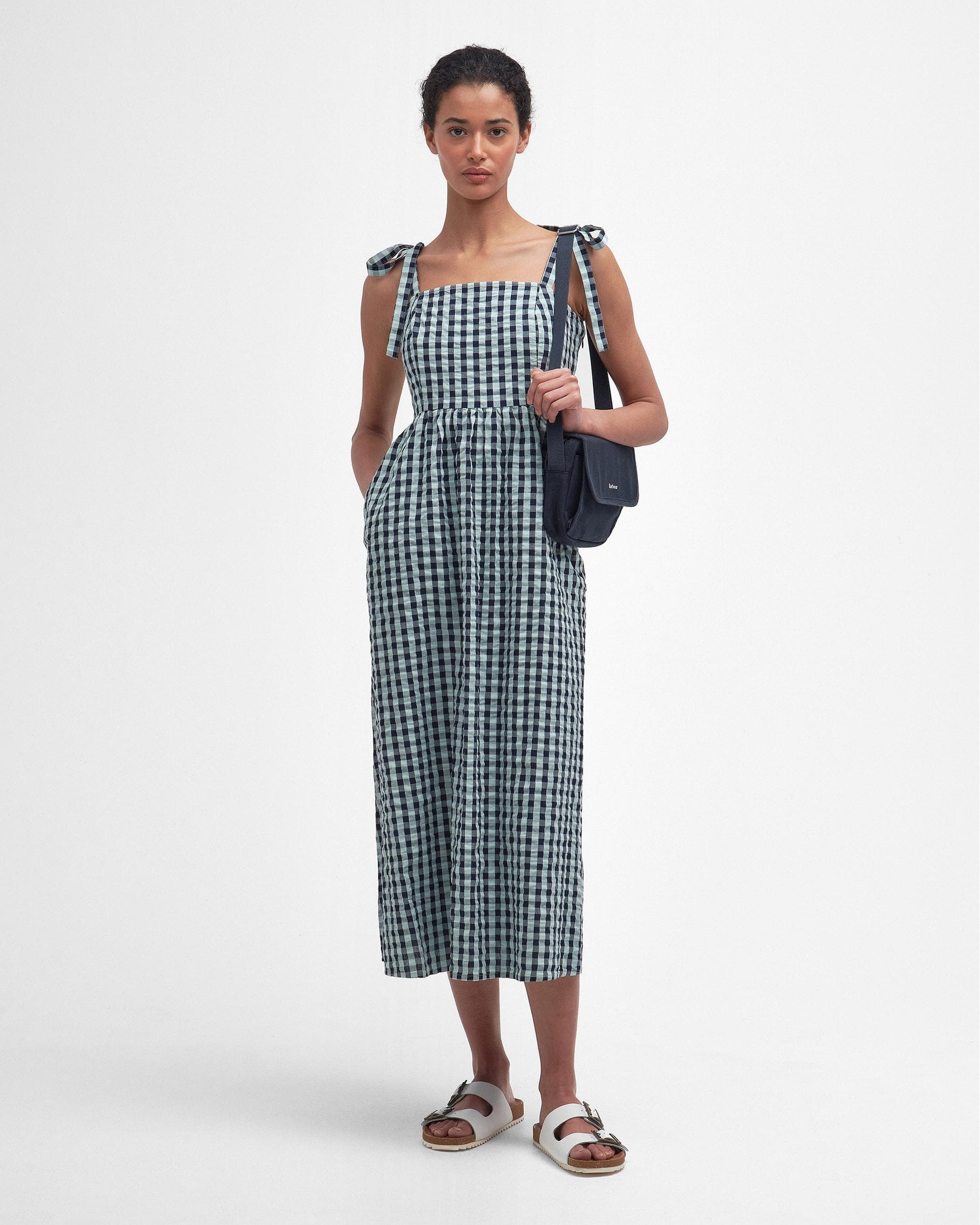 Barbour Abigail Womens Gingham Midi Dress - Image 6