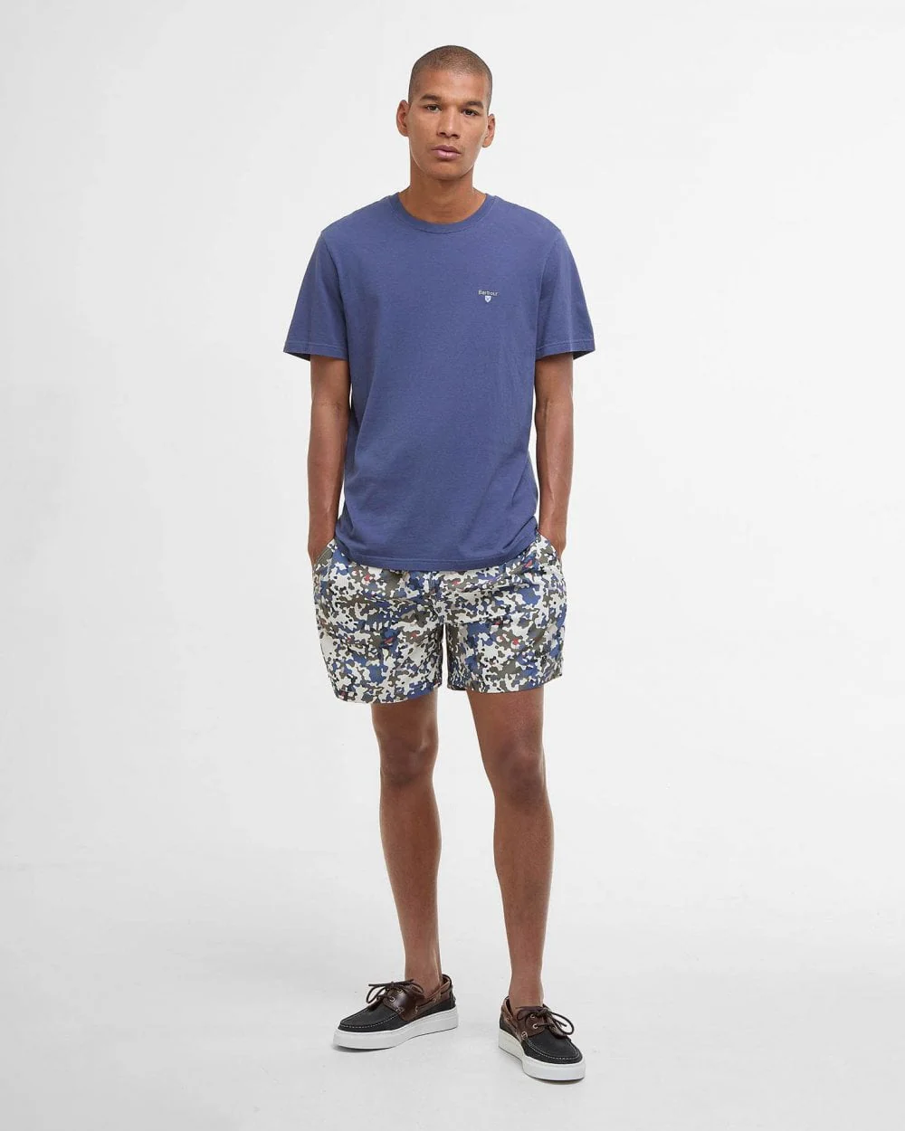 Barbour Aboyne Mens T-Shirt - Oceana/Bleached Pine Tartan - Image 2