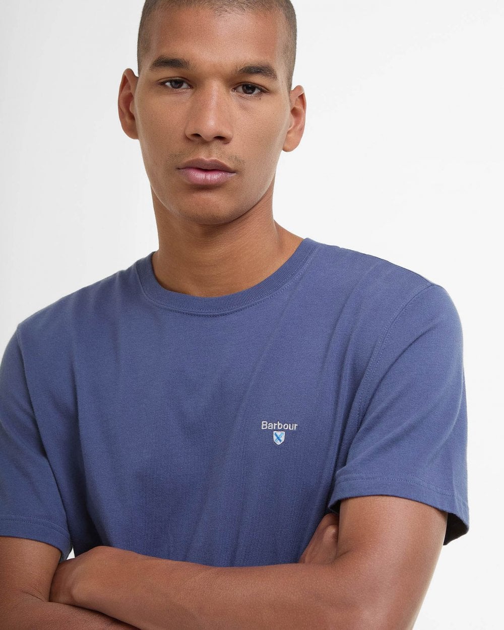 Barbour Aboyne Mens T-Shirt - Oceana/Bleached Pine Tartan - Image 3