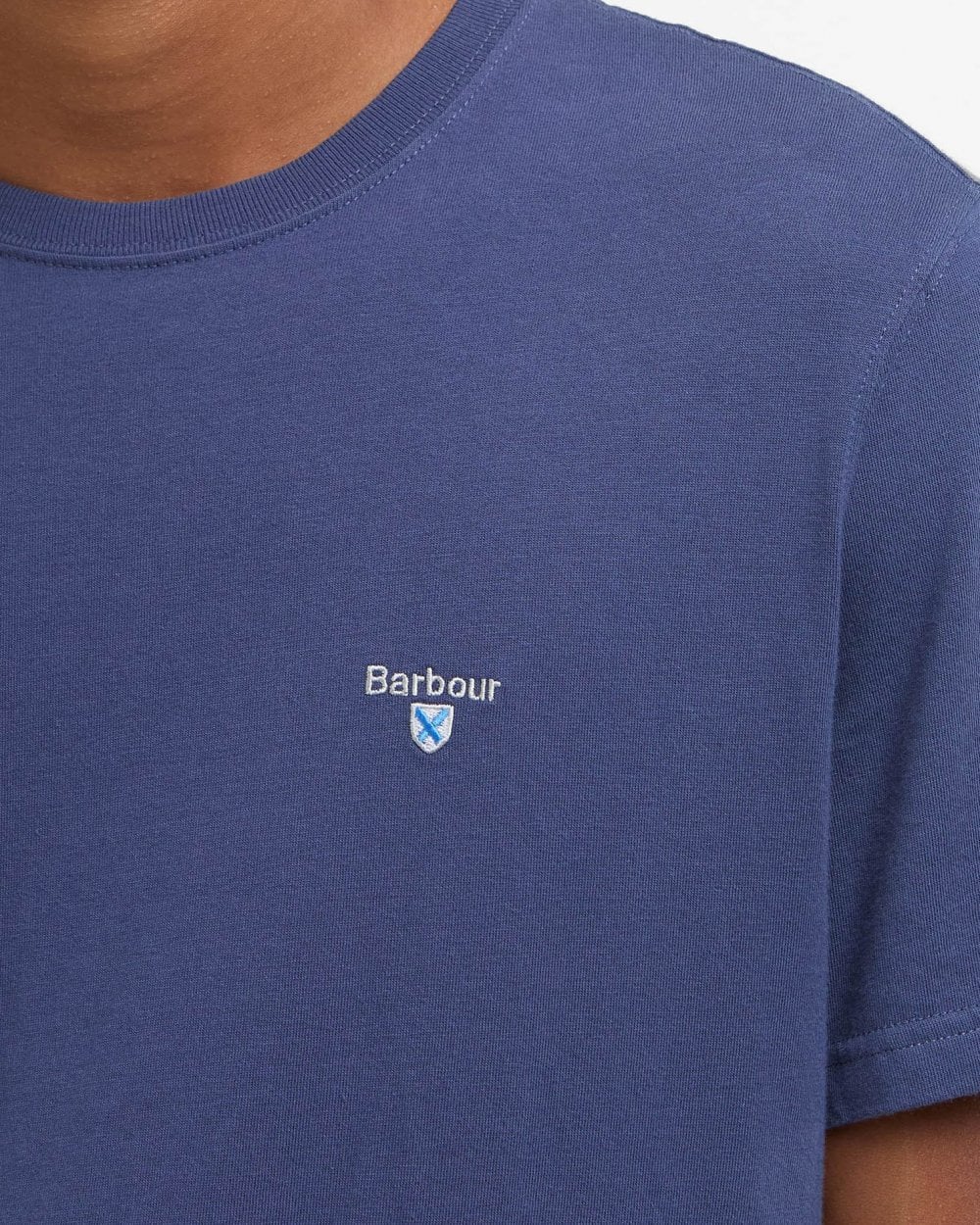 Barbour Aboyne Mens T-Shirt - Oceana/Bleached Pine Tartan - Image 4