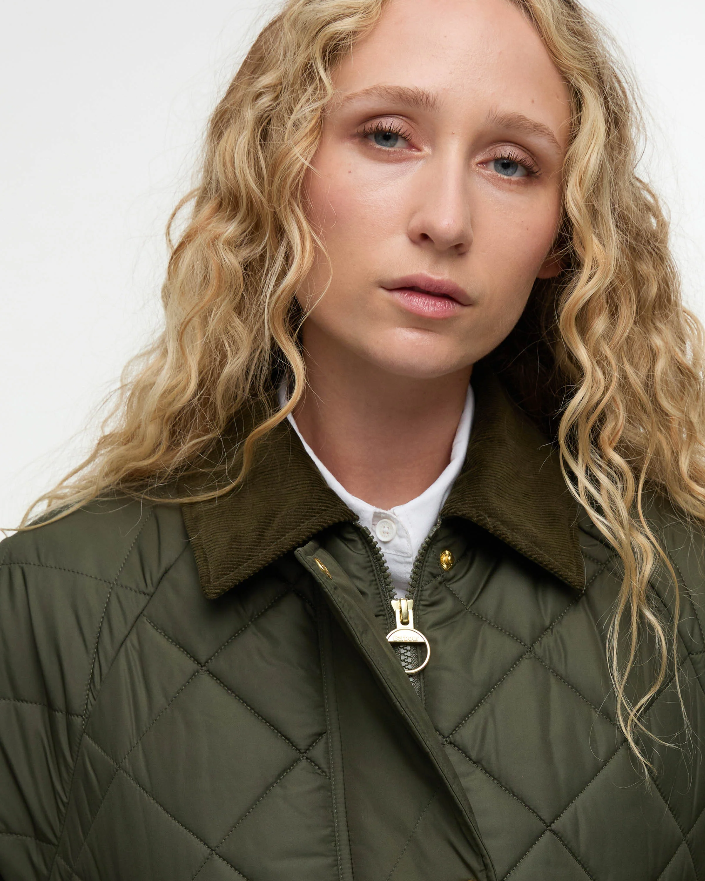 Barbour Aldburgh Womens Quilted Jacket - Olive/Ancient Tartan - Image 3
