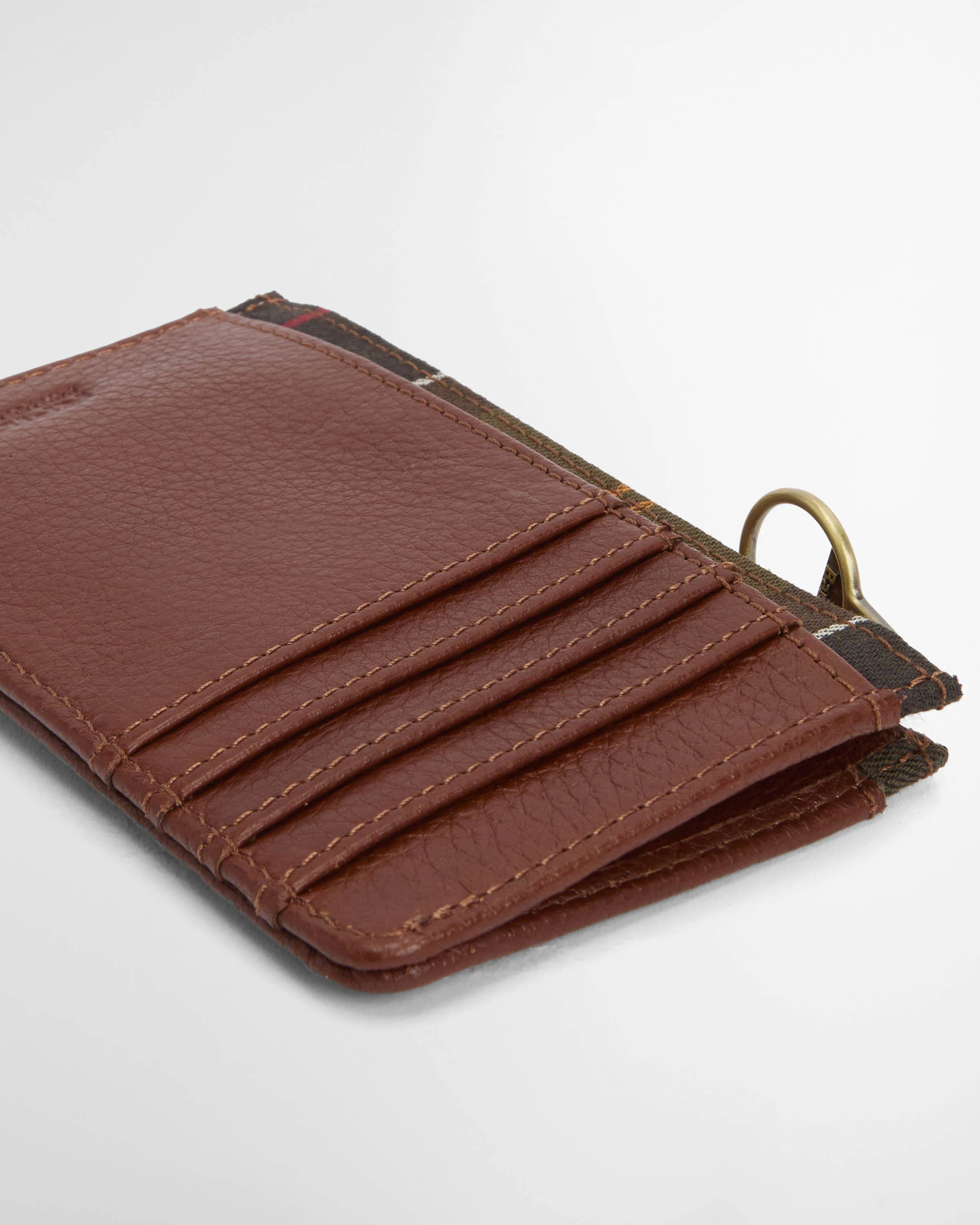 Barbour Alder Womens Leather Card Holder - Brown/Classic - Image 2