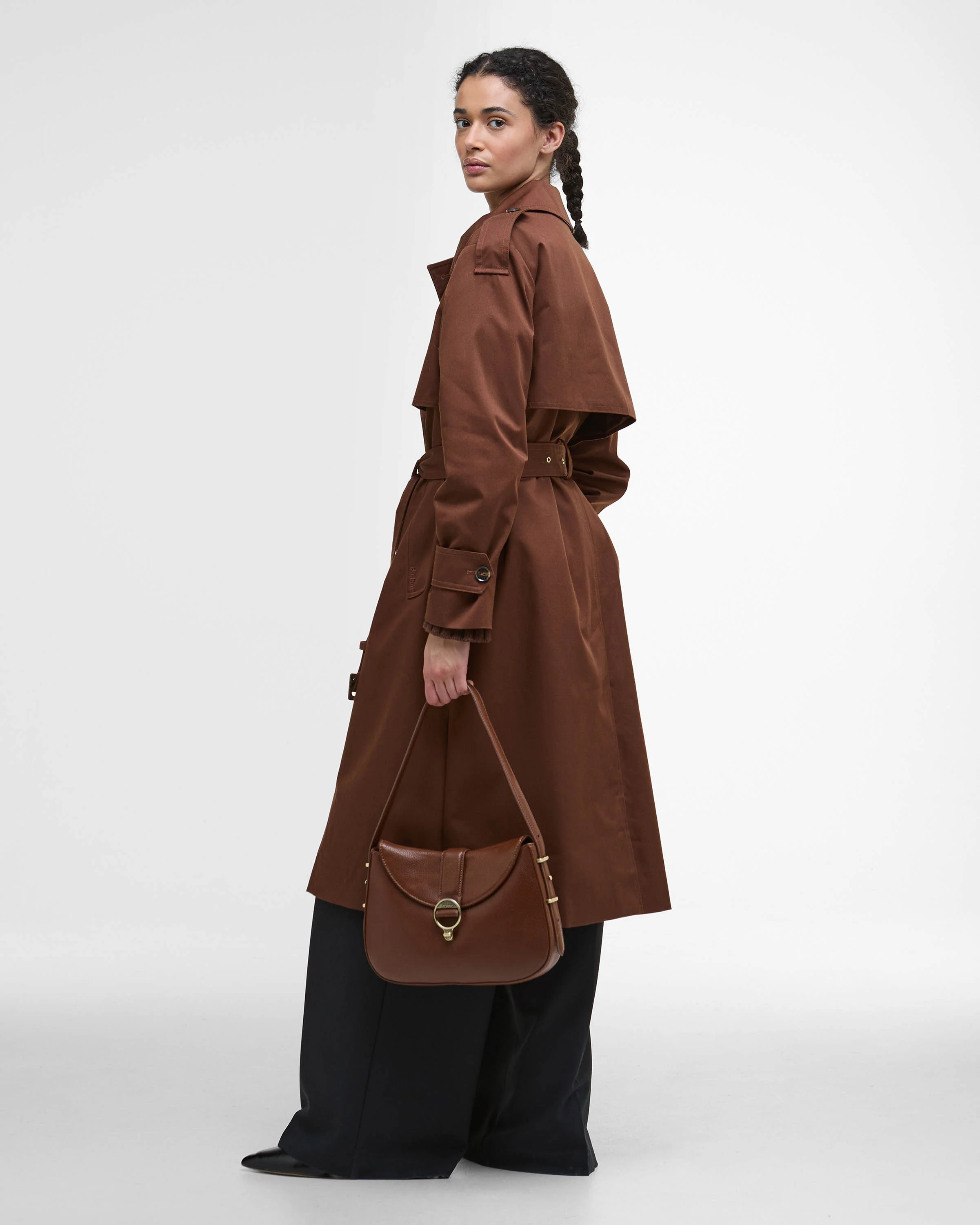 Barbour Alder Womens Leather Sling Bag - Brown - Image 6