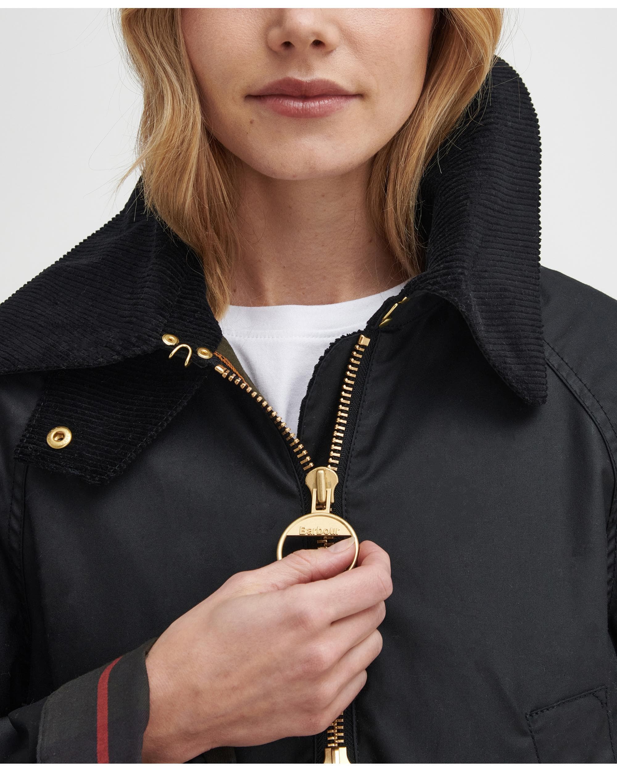 Barbour Allerston Womens Wax Jacket - Black/Classic - Image 3