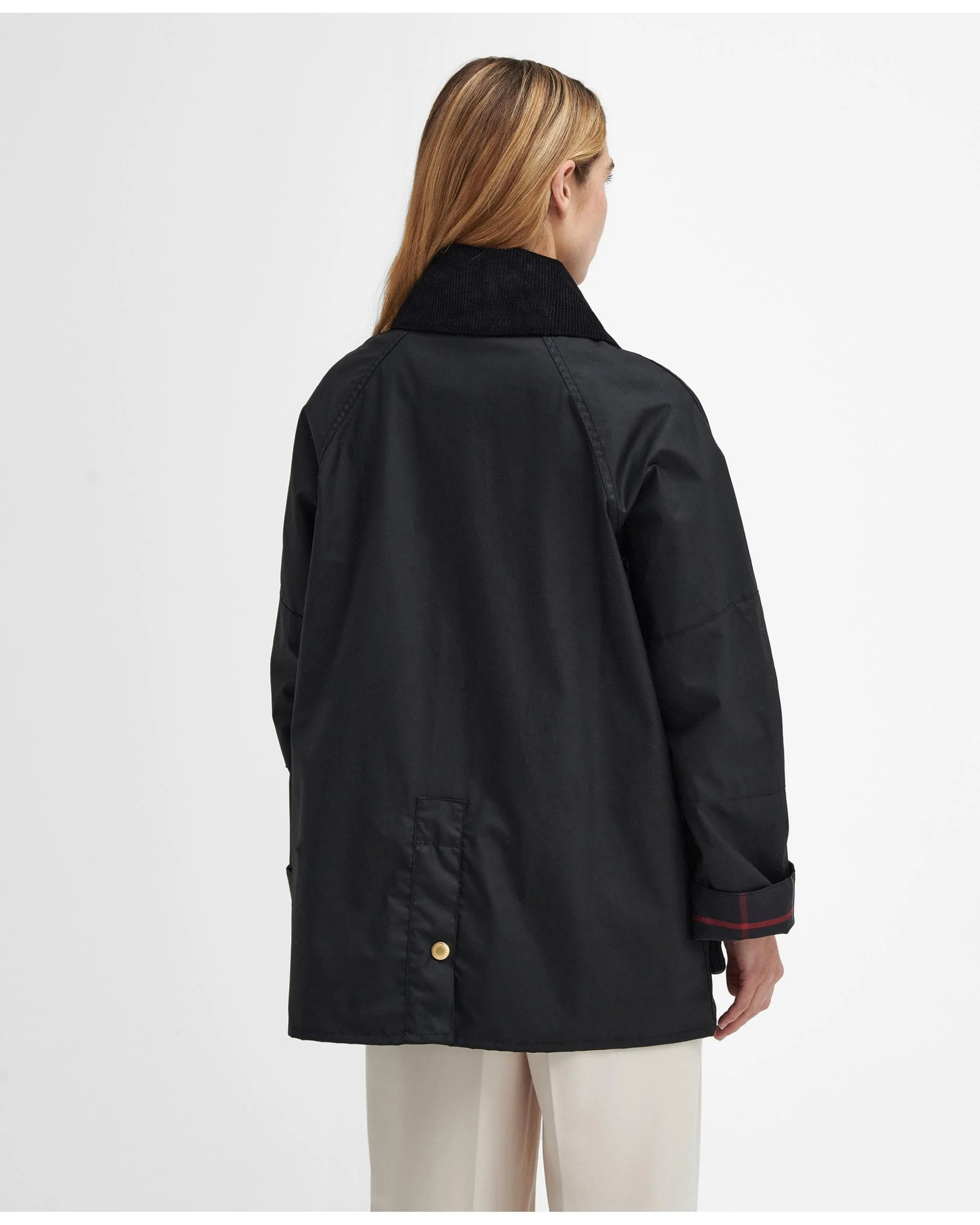 Barbour Allerston Womens Wax Jacket - Black/Classic - Image 7
