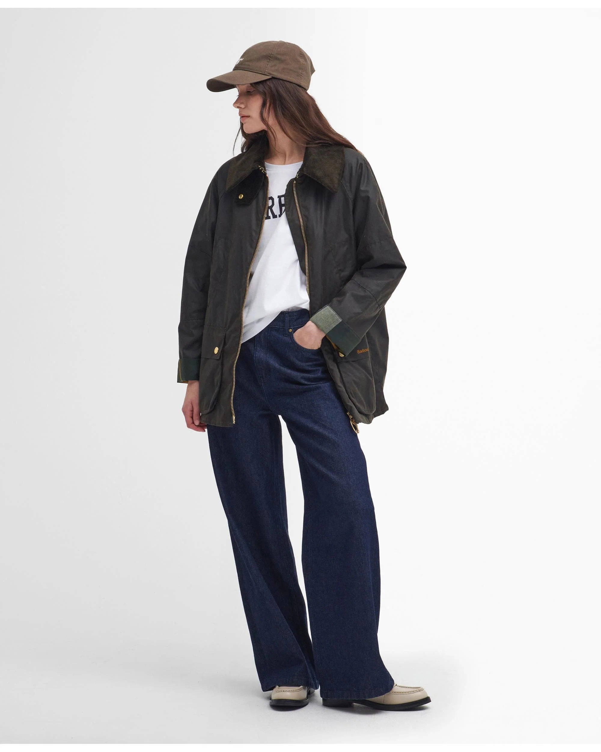 Barbour Allerston Womens Wax Jacket - Olive/Ancient - Image 5
