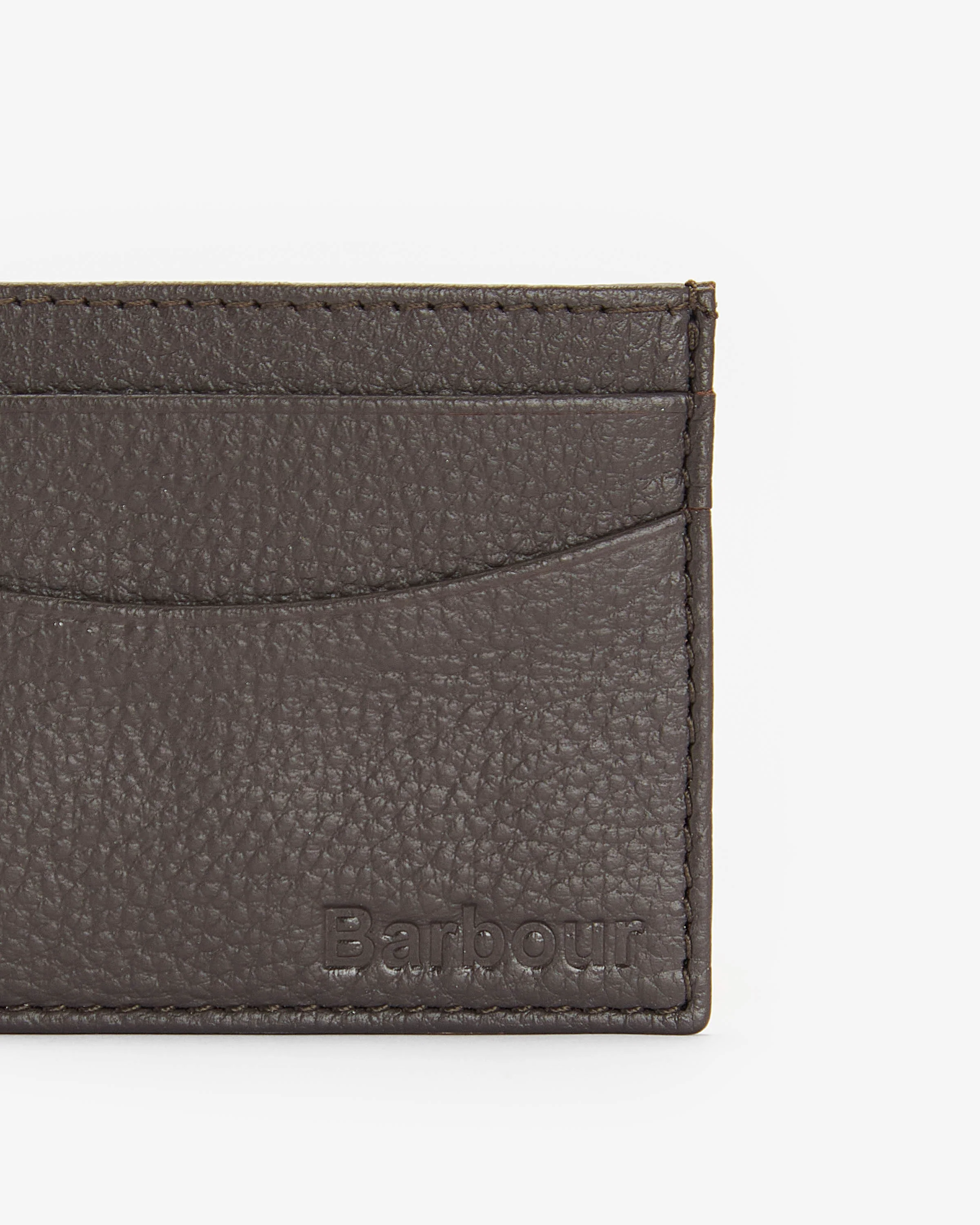 Barbour Amble Mens Leather Card Holder - Dark Brown - Image 2