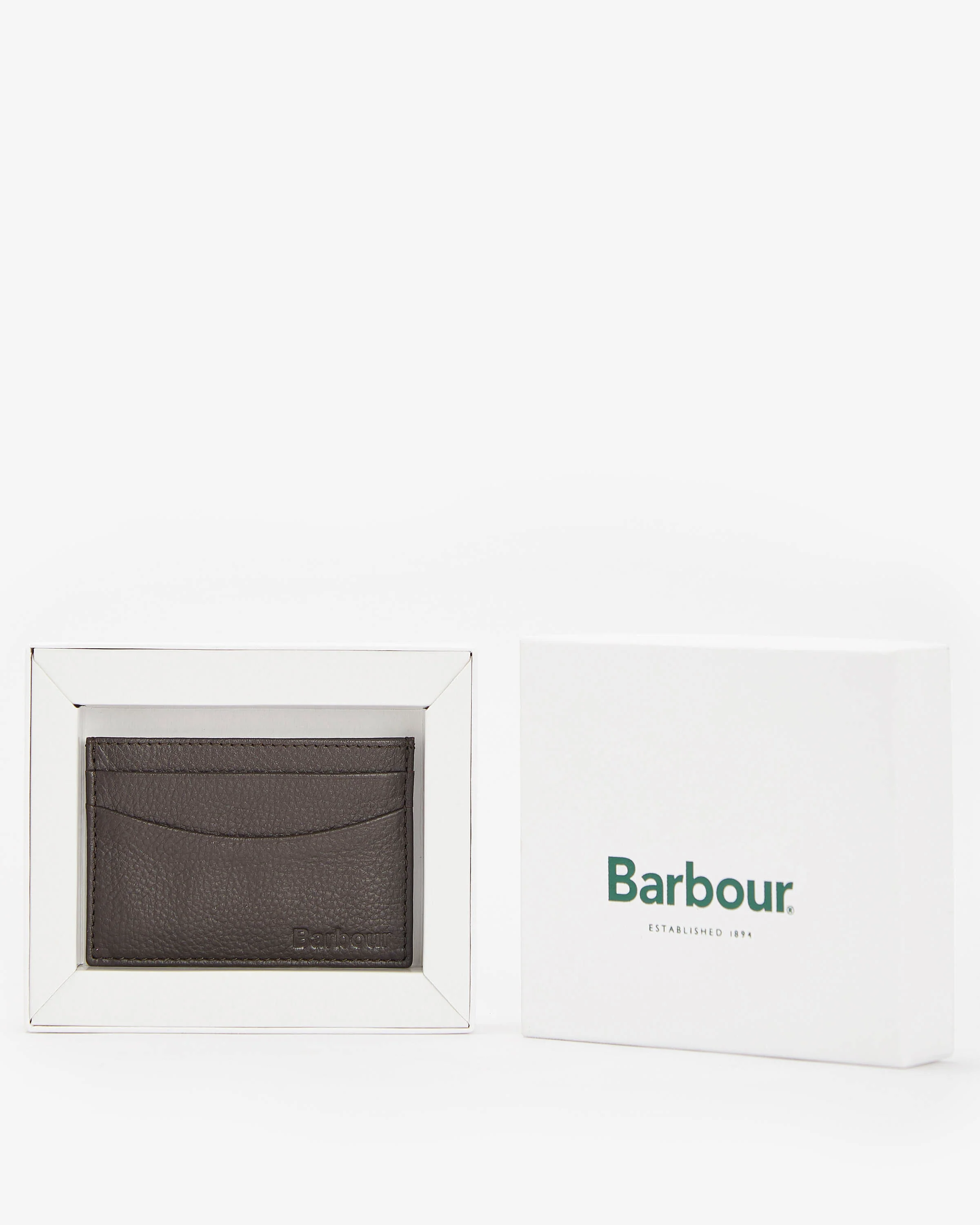 Barbour Amble Mens Leather Card Holder - Dark Brown - Image 3