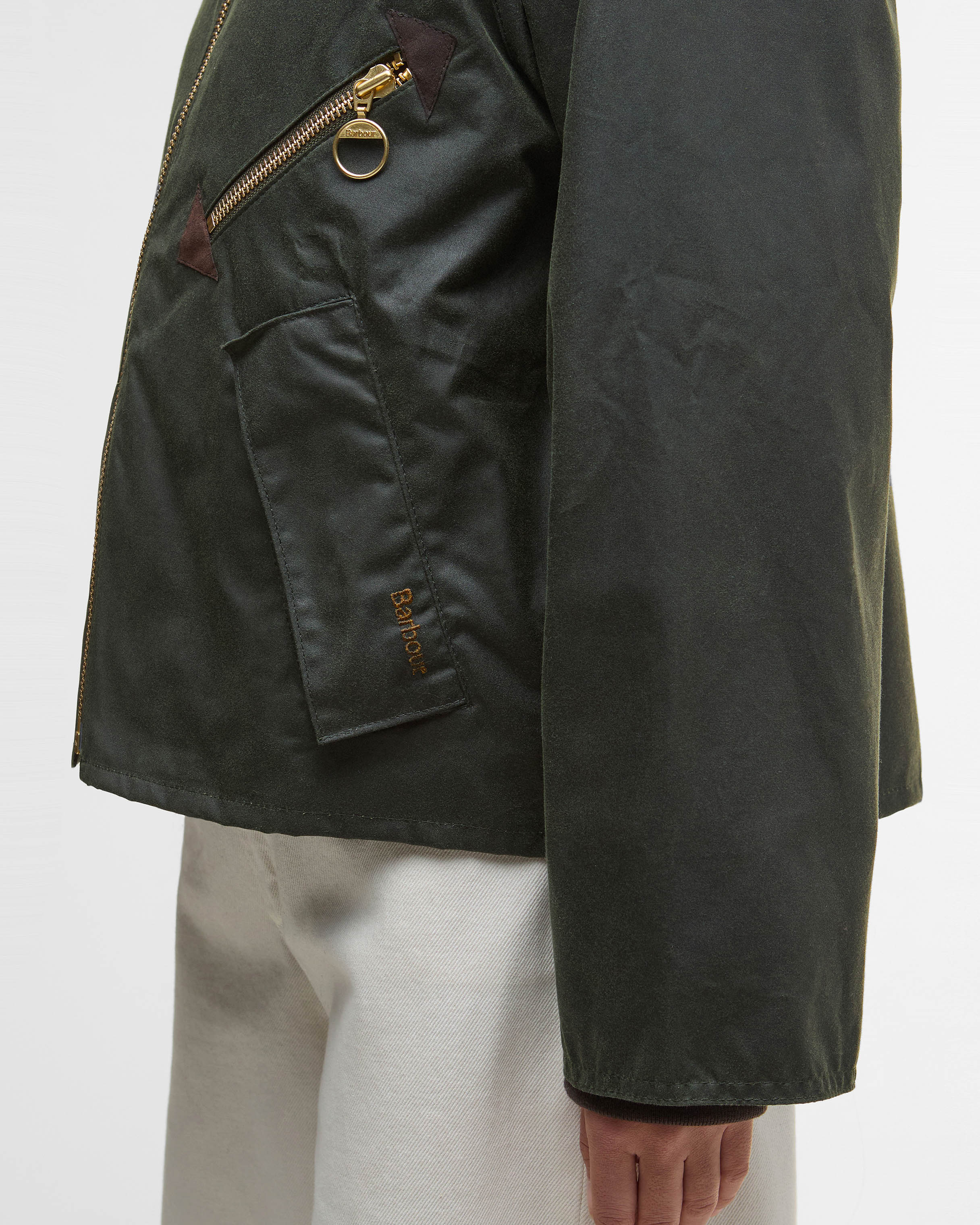Barbour Arlene Womens Wax Jacket - Fern/Ancient Tartan - Image 3