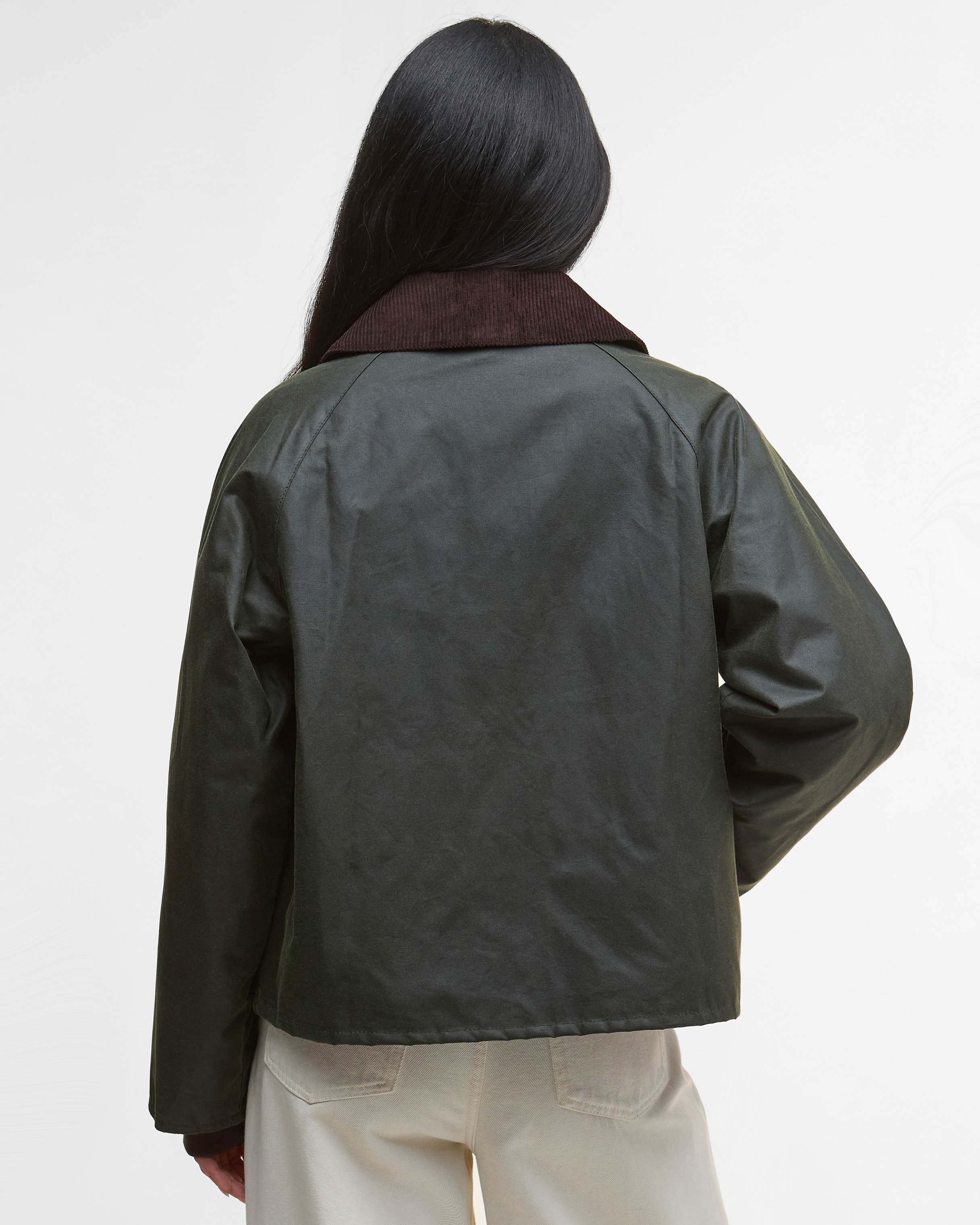 Barbour Arlene Womens Wax Jacket - Fern/Ancient Tartan - Image 7
