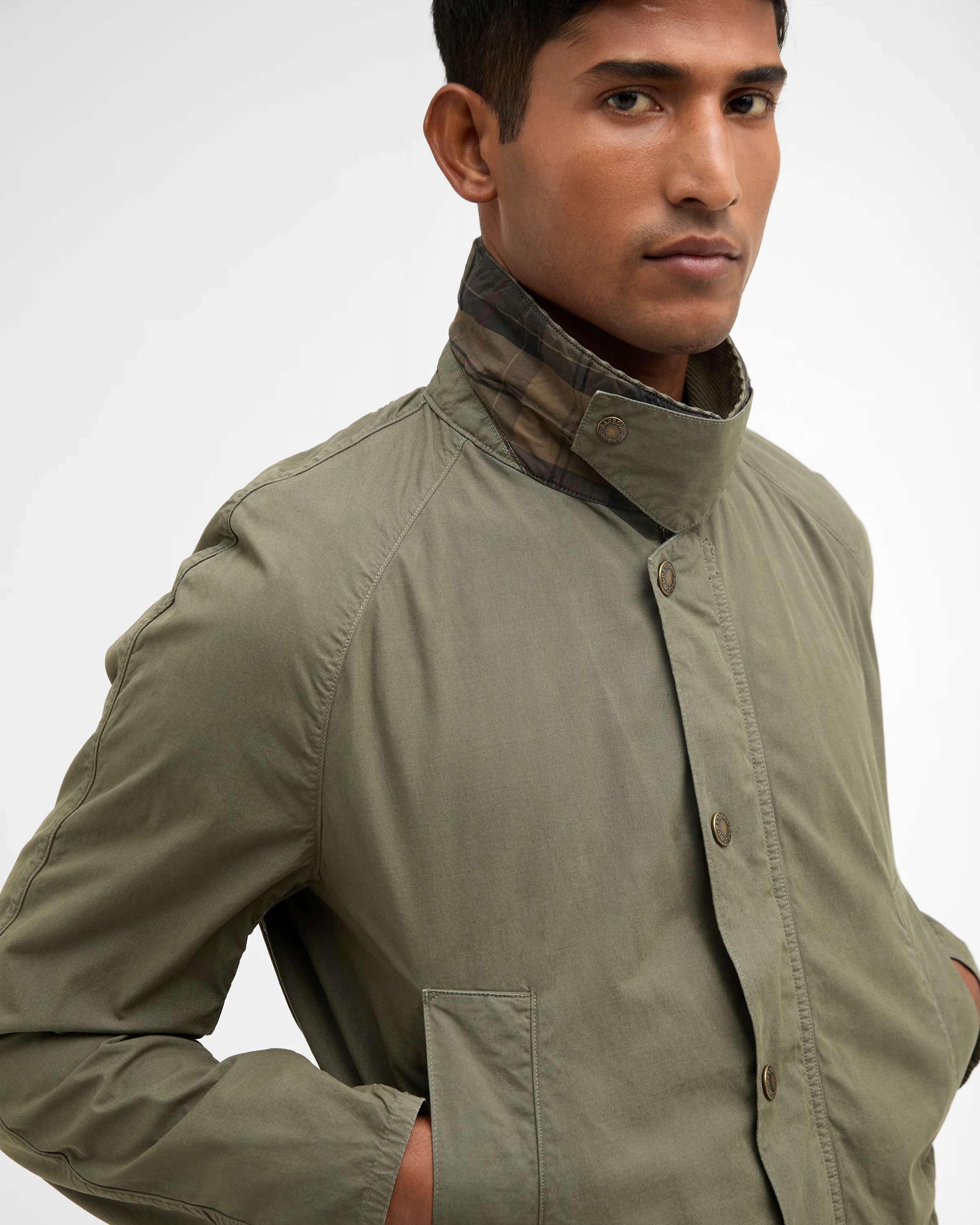 Barbour Ashby Mens Casual Jacket - Dusty Olive - Image 4