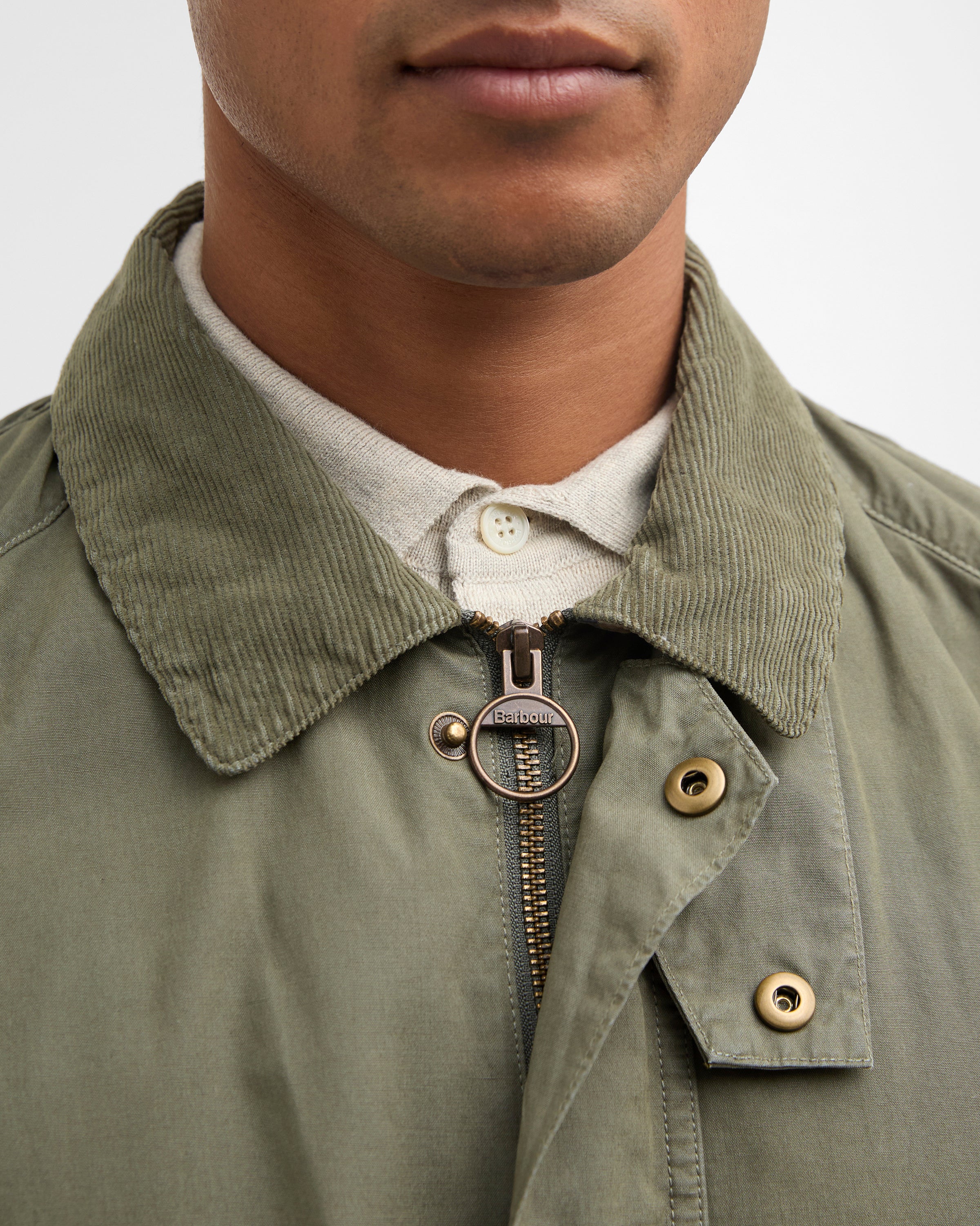 Barbour Ashby Mens Casual Jacket - Dusty Olive - Image 5