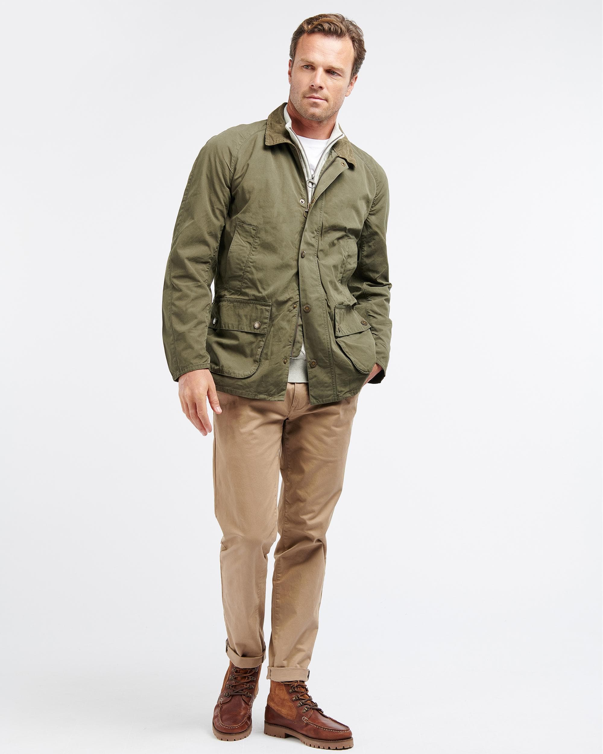 Barbour Ashby Mens Casual Jacket - Olive - Image 4