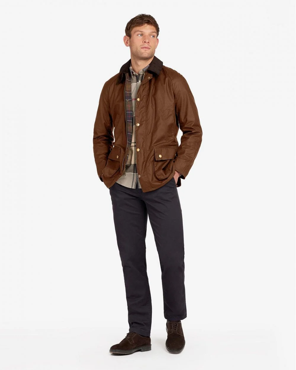 Barbour Ashby Mens Wax Jacket - Bark - Image 3