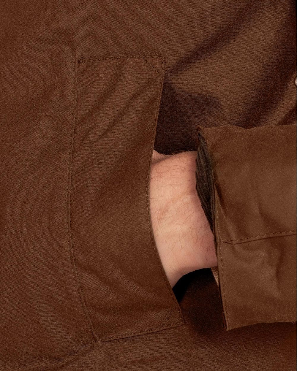 Barbour Ashby Mens Wax Jacket - Bark - Image 5