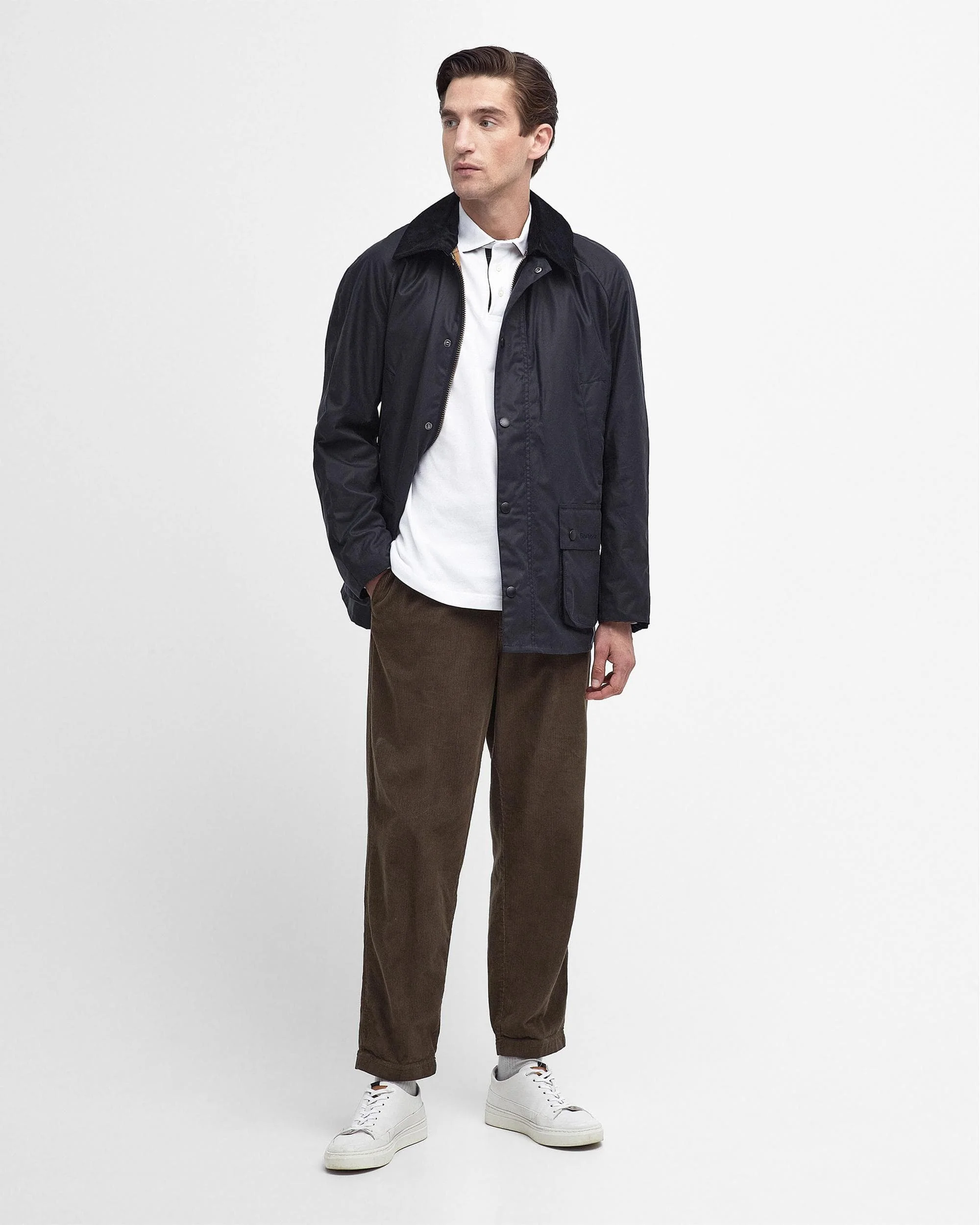 Barbour Ashby Mens Wax Jacket - Navy - Image 7