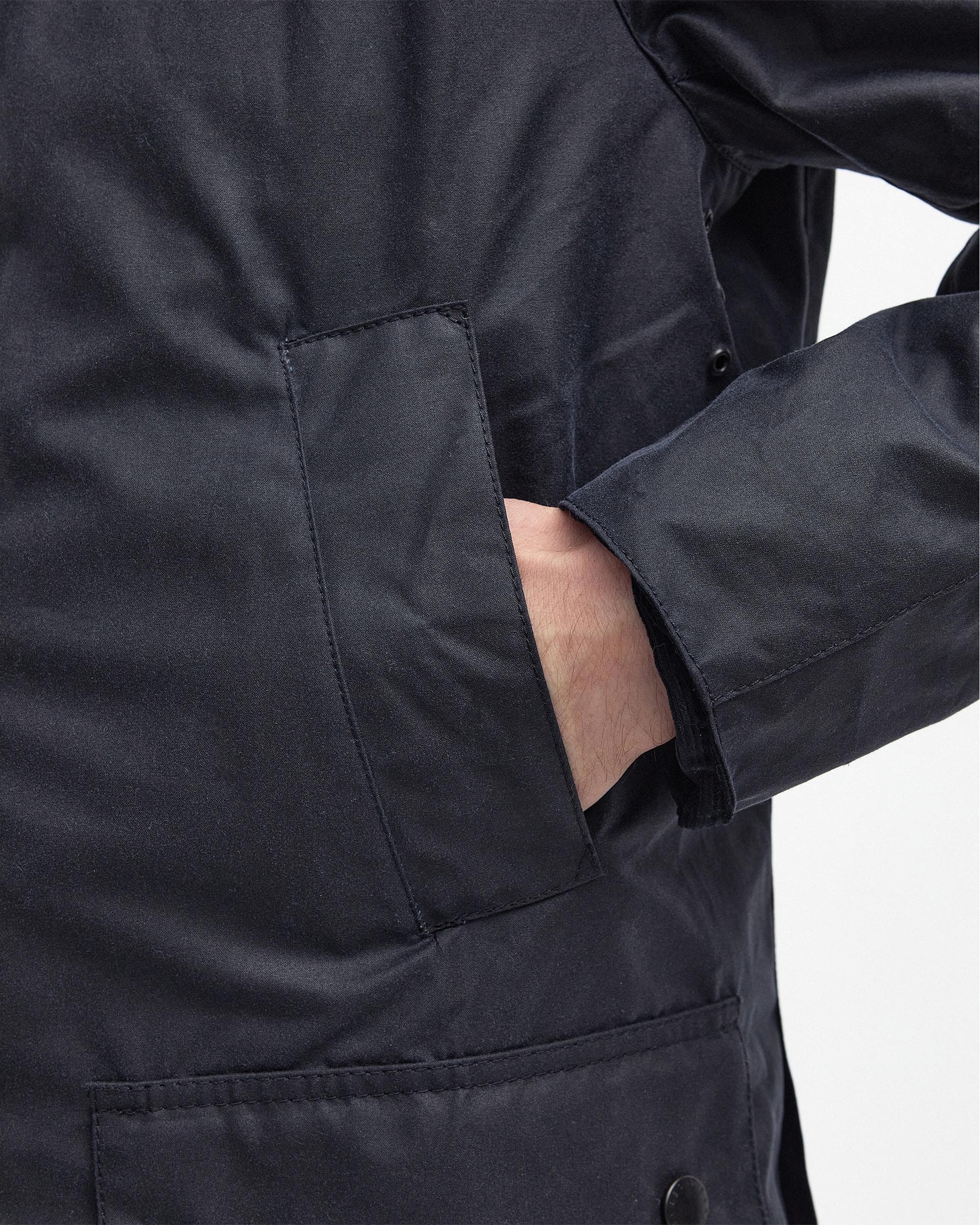 Barbour Ashby Mens Wax Jacket - Navy - Image 9