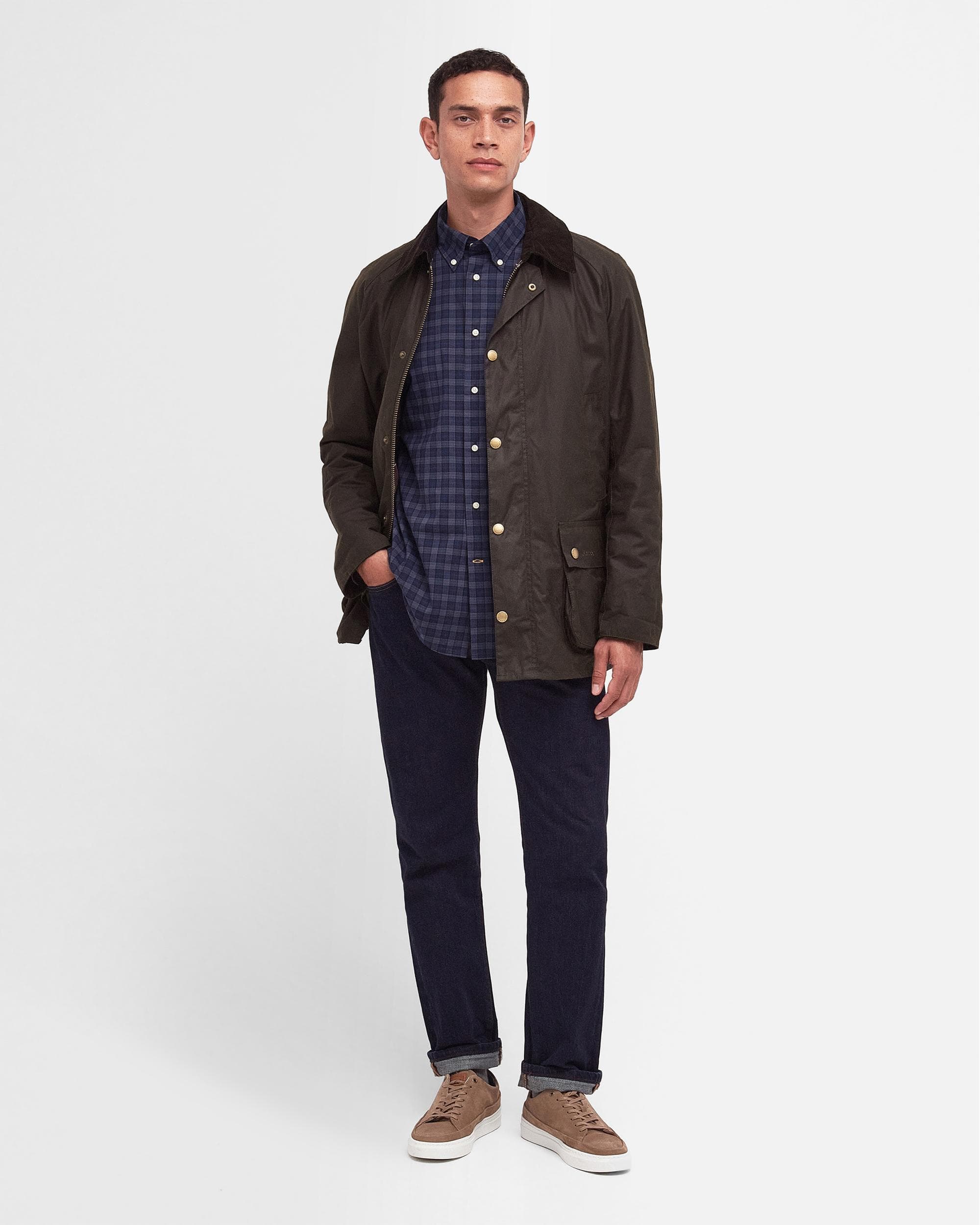 Barbour Ashby Mens Wax Jacket - Olive - Image 4
