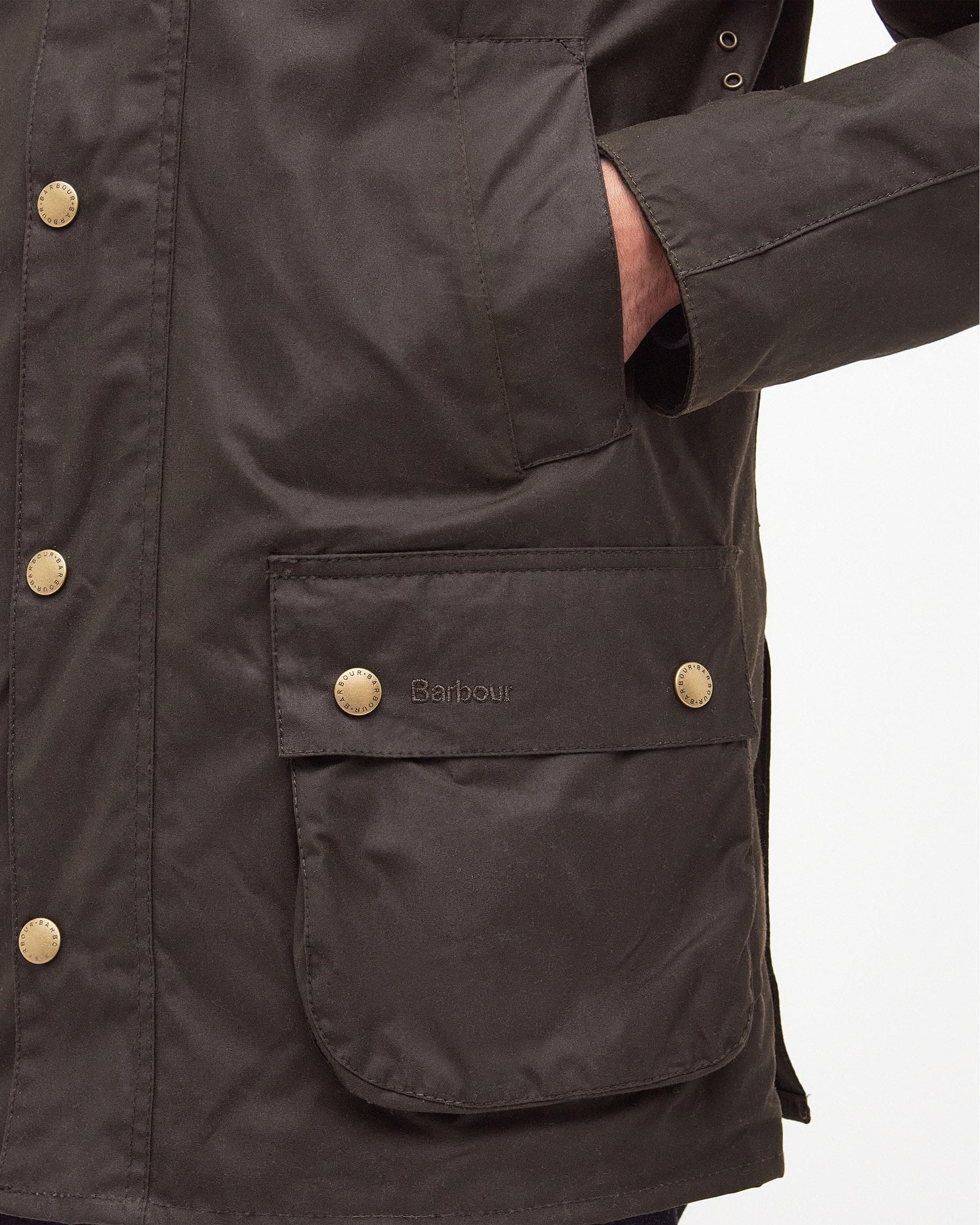Barbour Ashby Mens Wax Jacket - Olive - Image 6