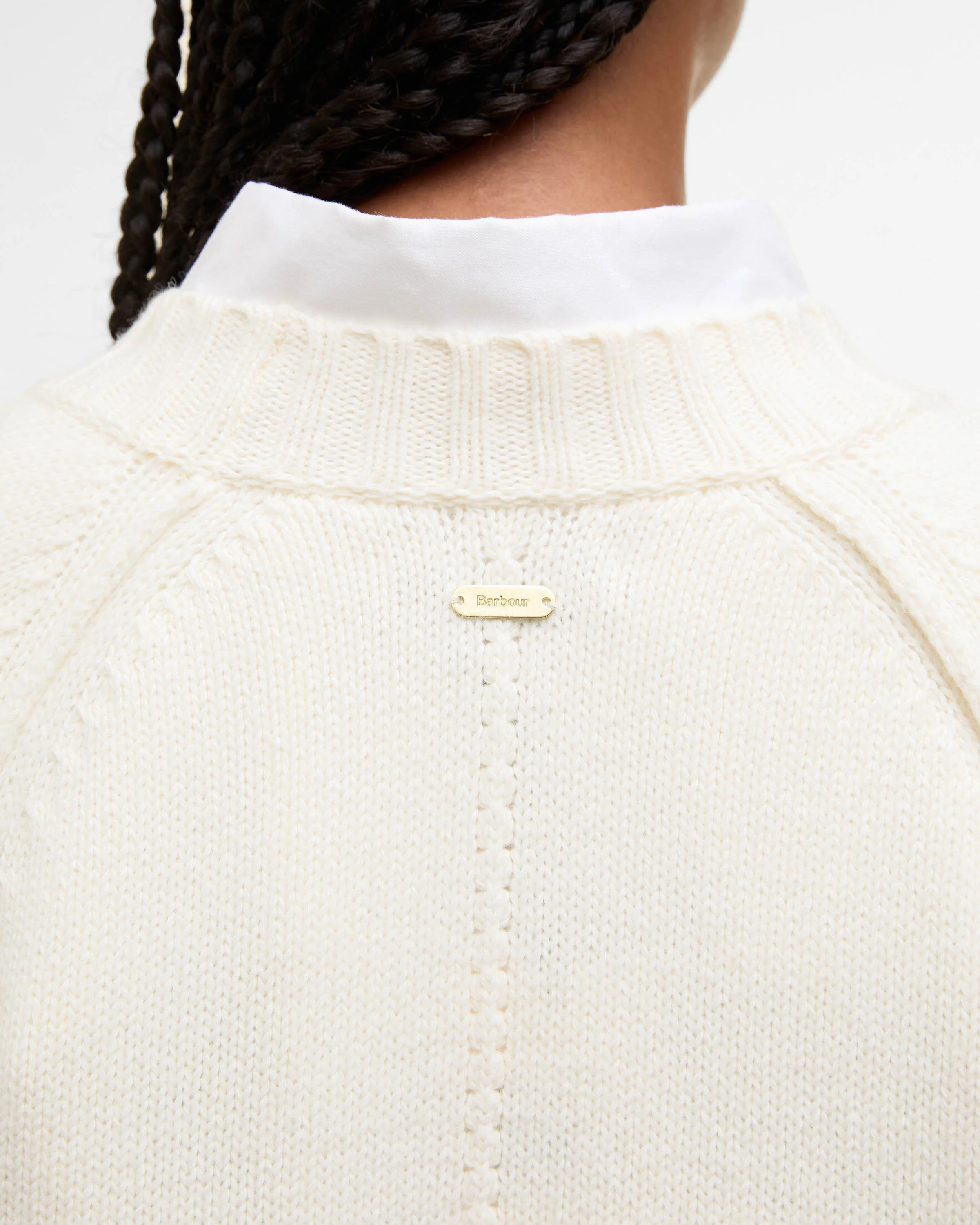 Barbour Ashdon Womens Knitted Jumper - Ecru - Image 4