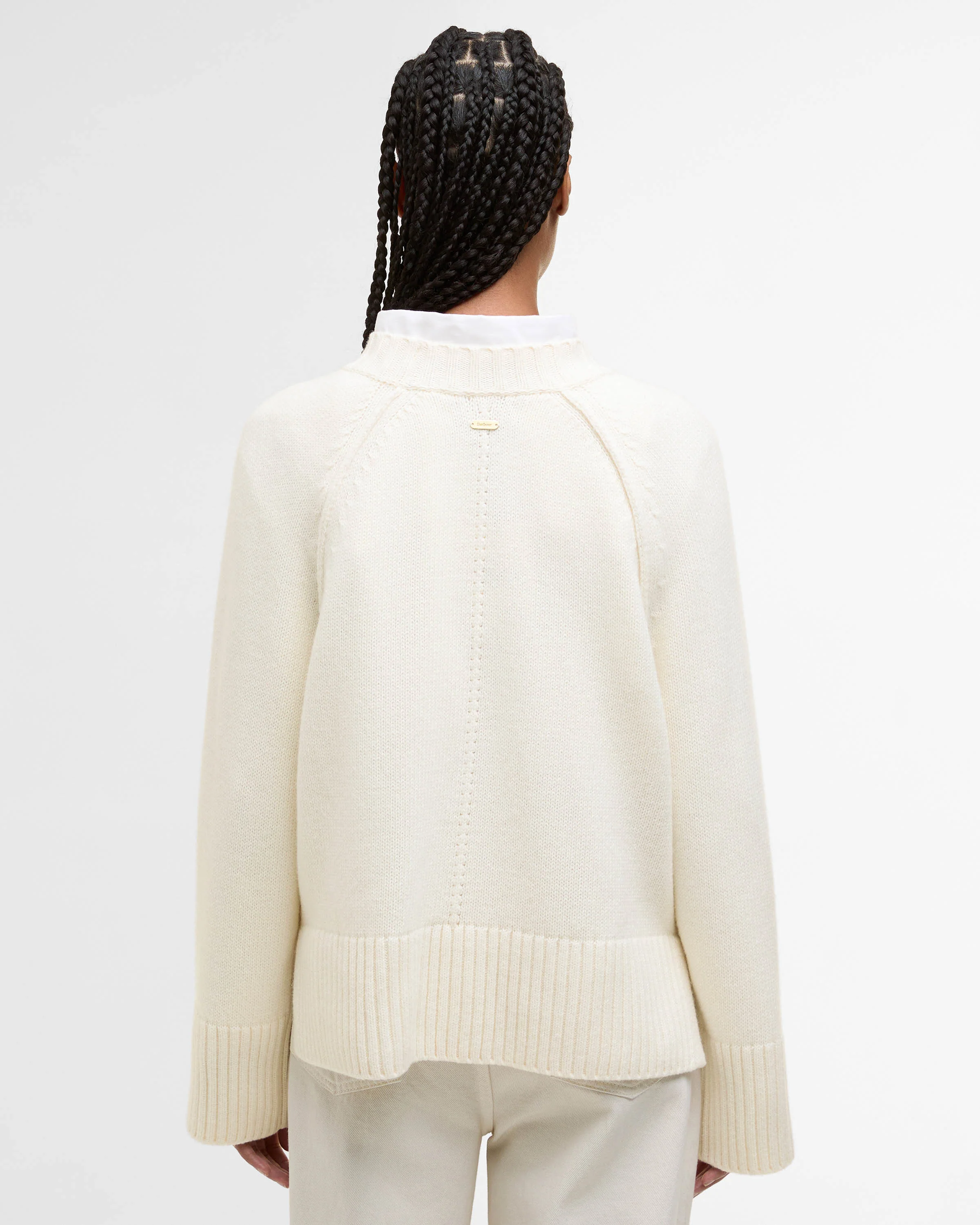 Barbour Ashdon Womens Knitted Jumper - Ecru - Image 5