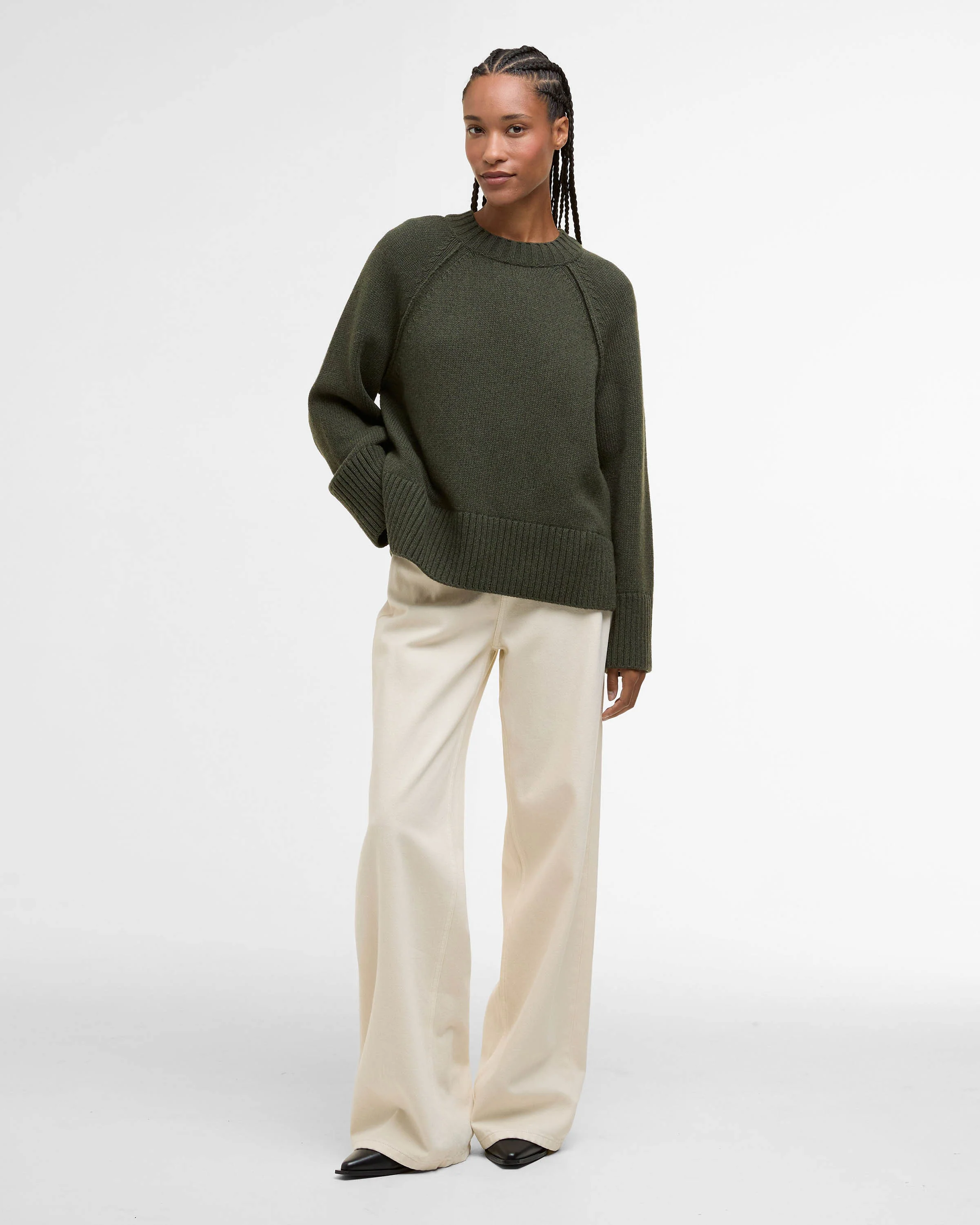 Barbour Ashdon Womens Knitted Jumper - Sage - Image 2