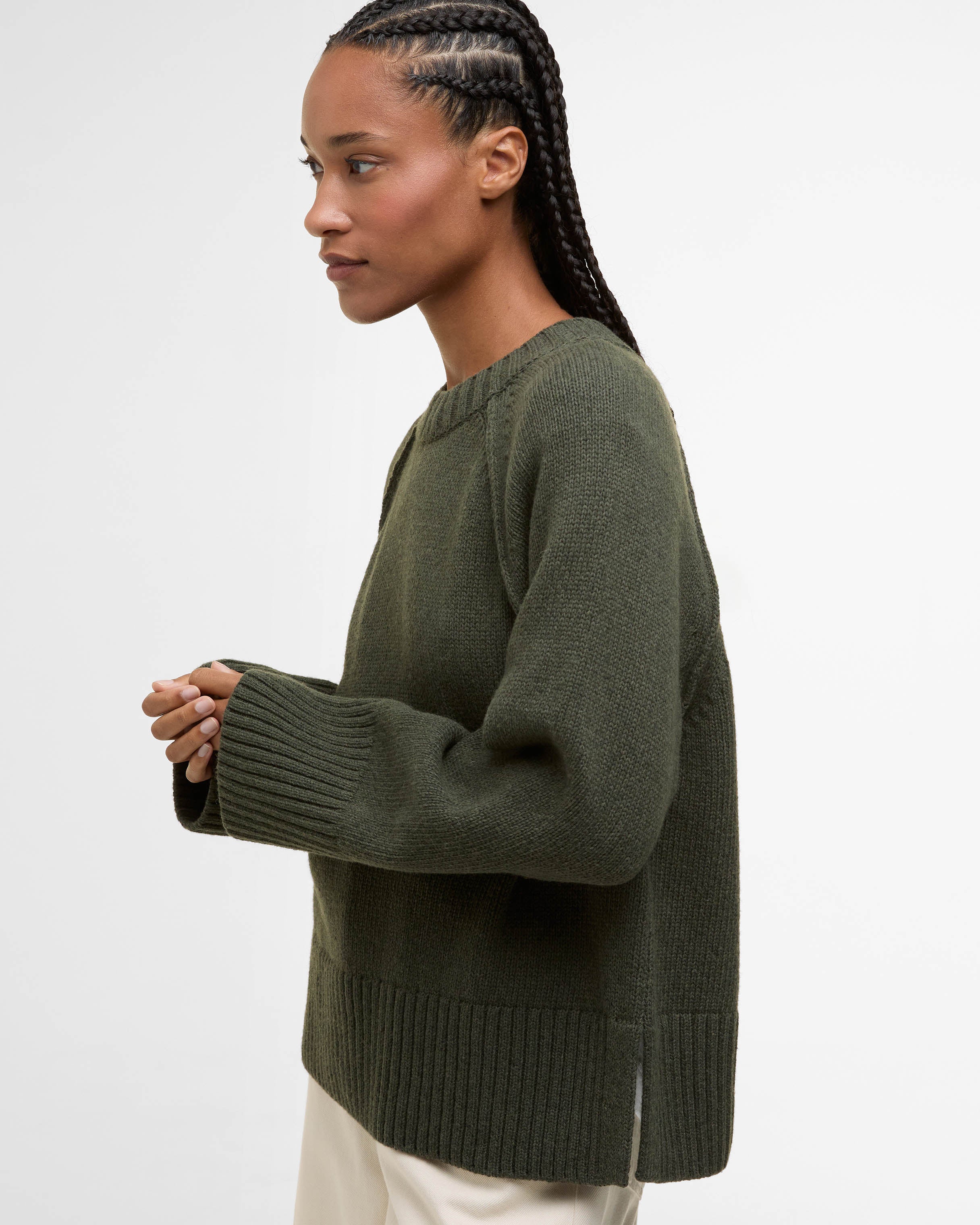 Barbour Ashdon Womens Knitted Jumper - Sage - Image 3