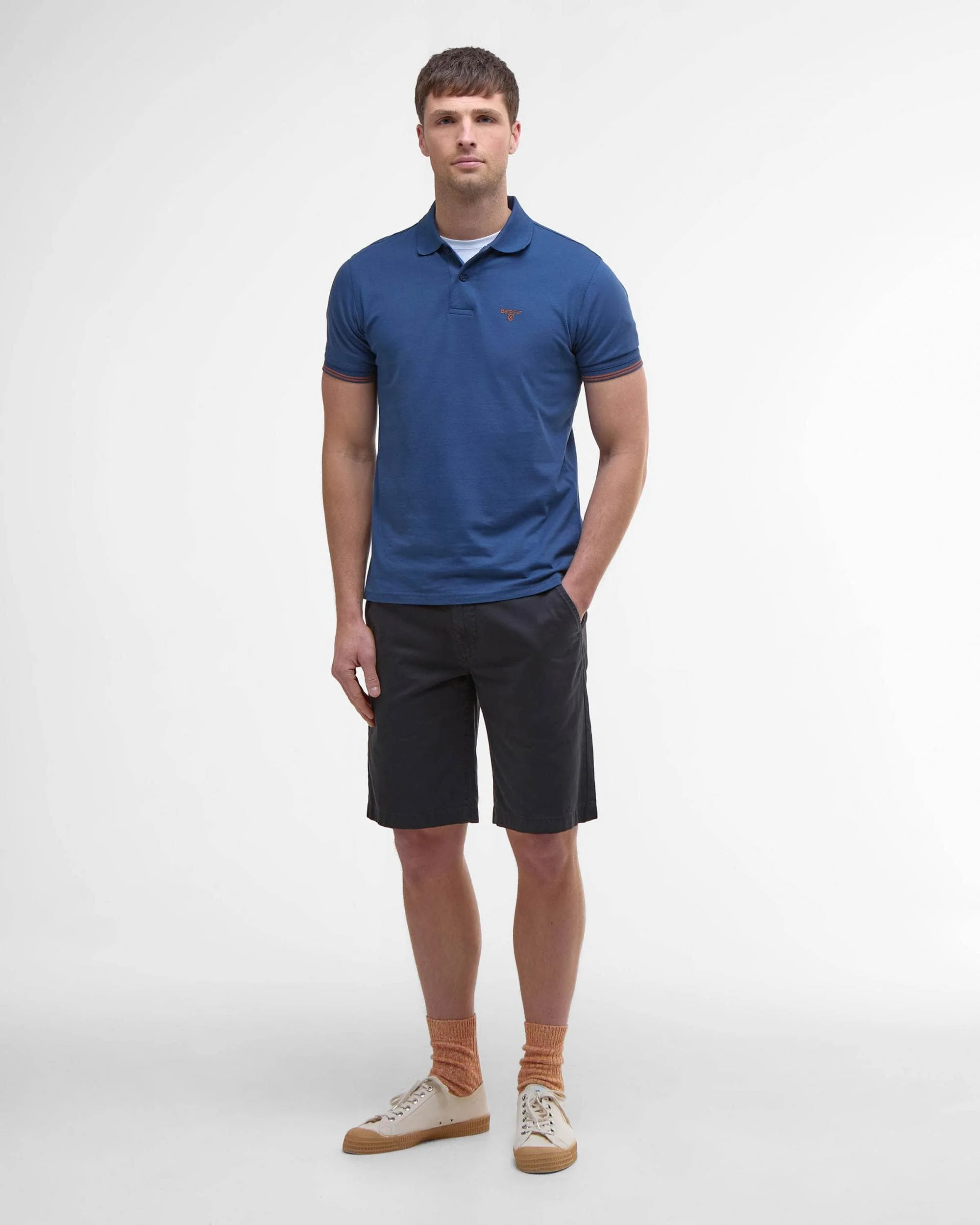Barbour Austwick Mens Polo Shirt - Dark Denim - Image 2