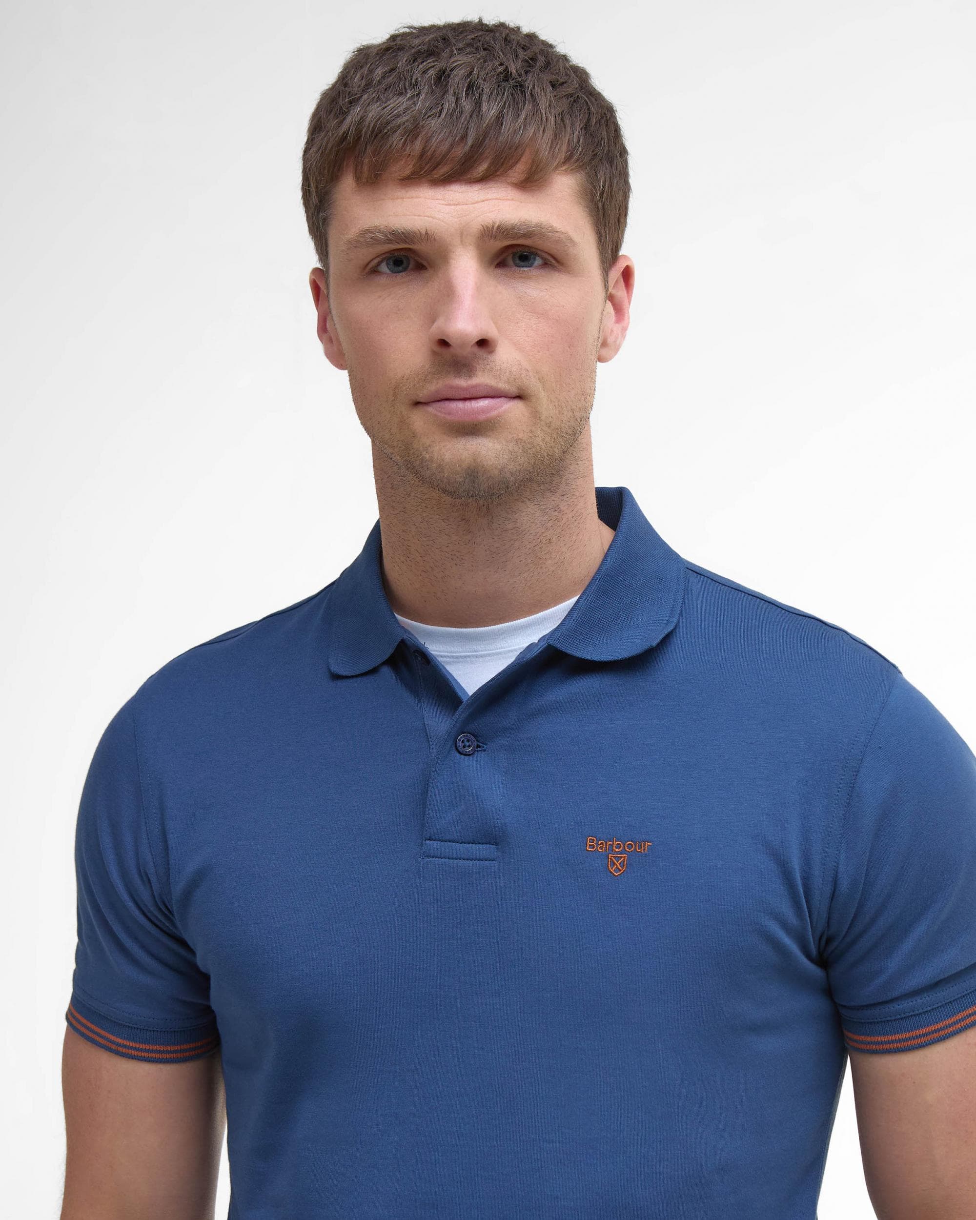 Barbour Austwick Mens Polo Shirt - Dark Denim - Image 3