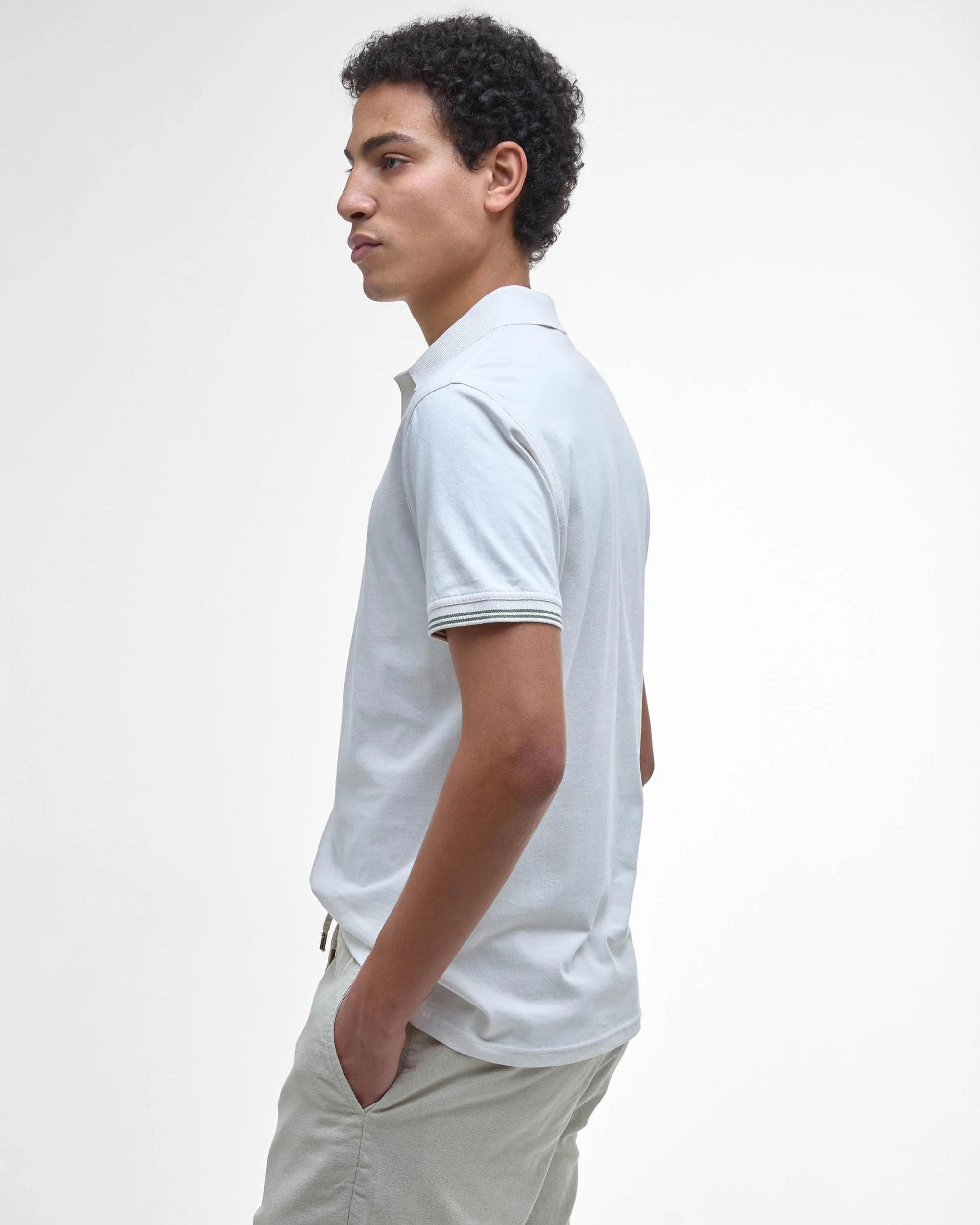 Barbour Austwick Mens Polo Shirt - Whisper White - Image 3
