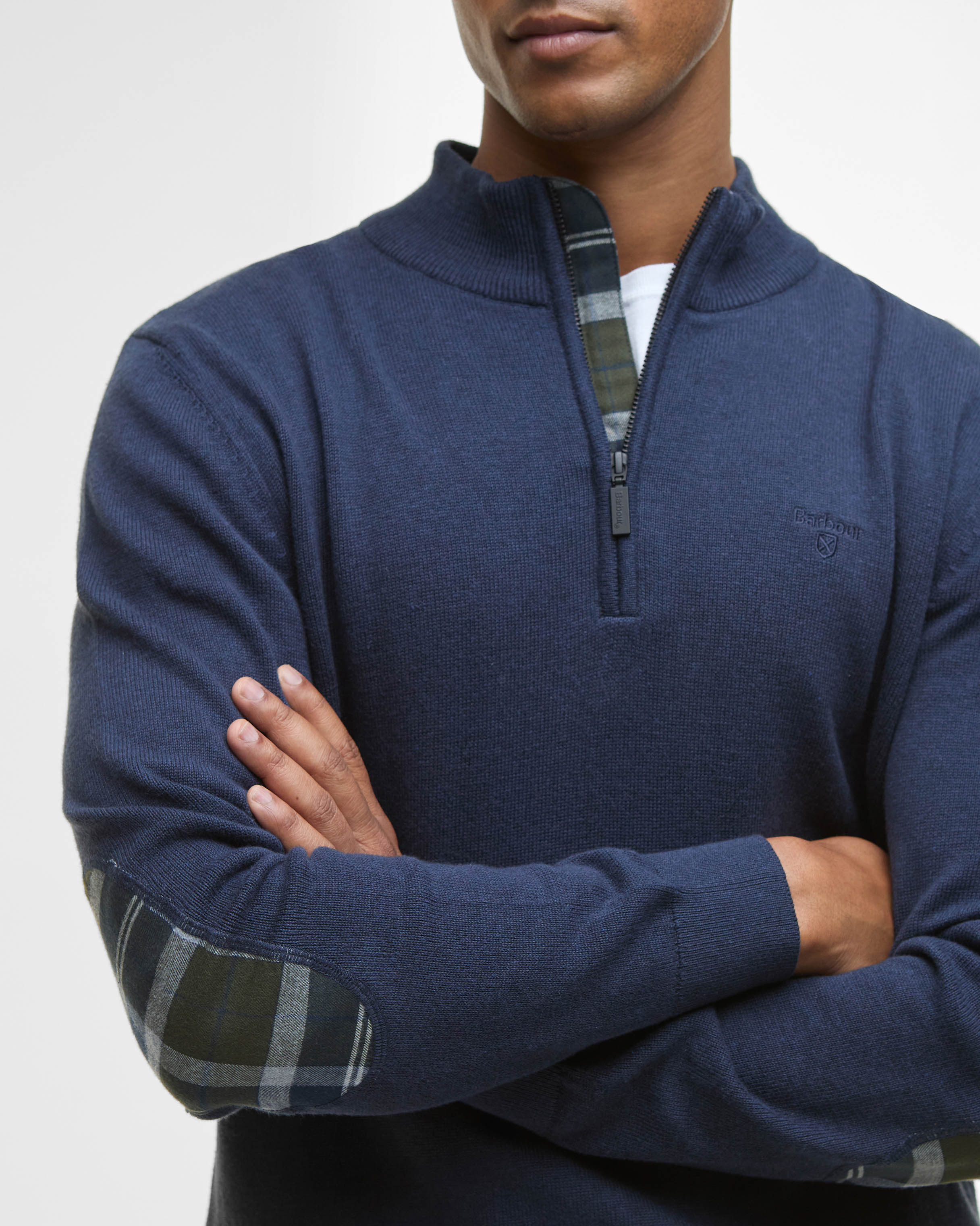 Barbour Avoch Mens Half Zip Jumper - Navy Marl - Image 2