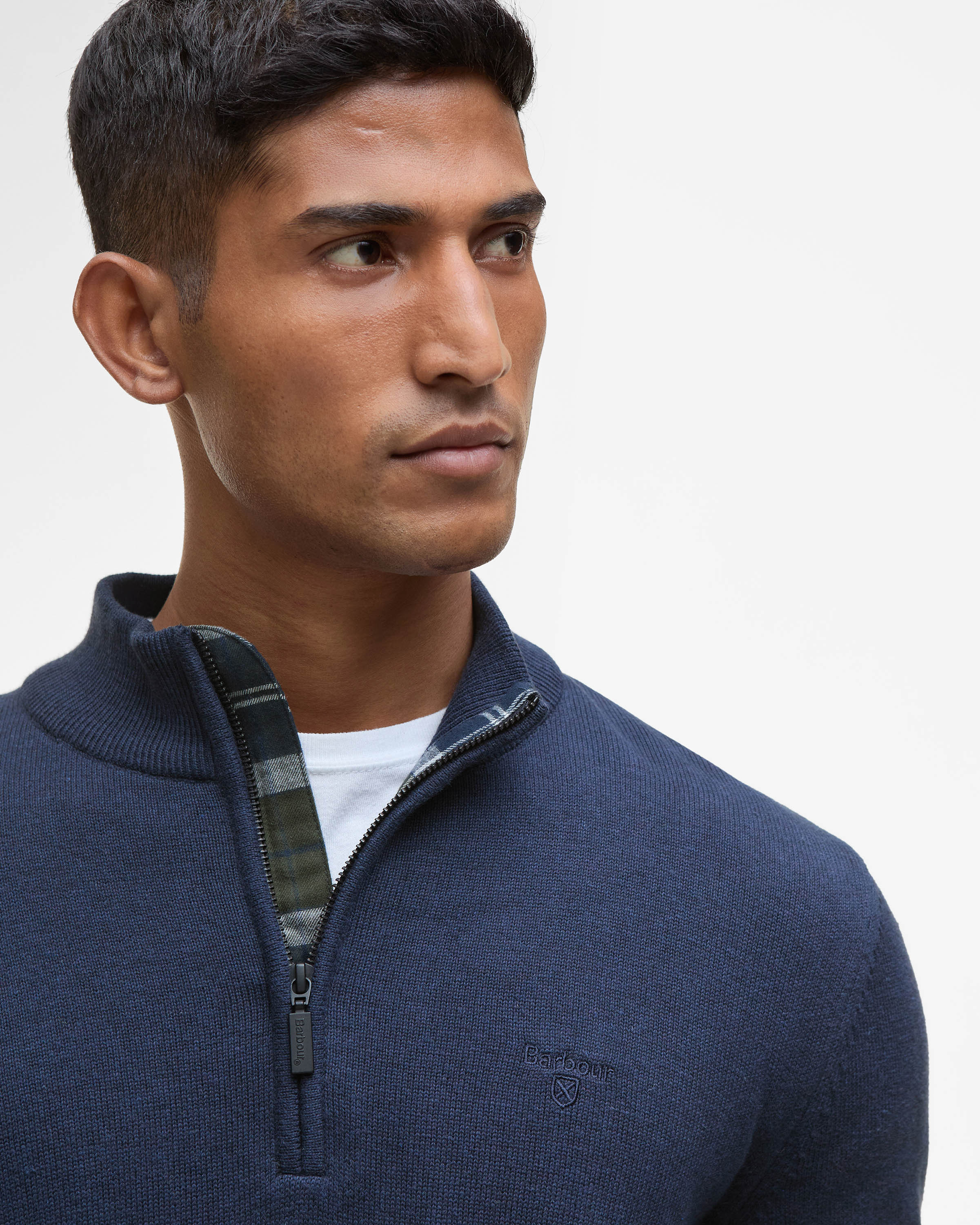 Barbour Avoch Mens Half Zip Jumper - Navy Marl - Image 4
